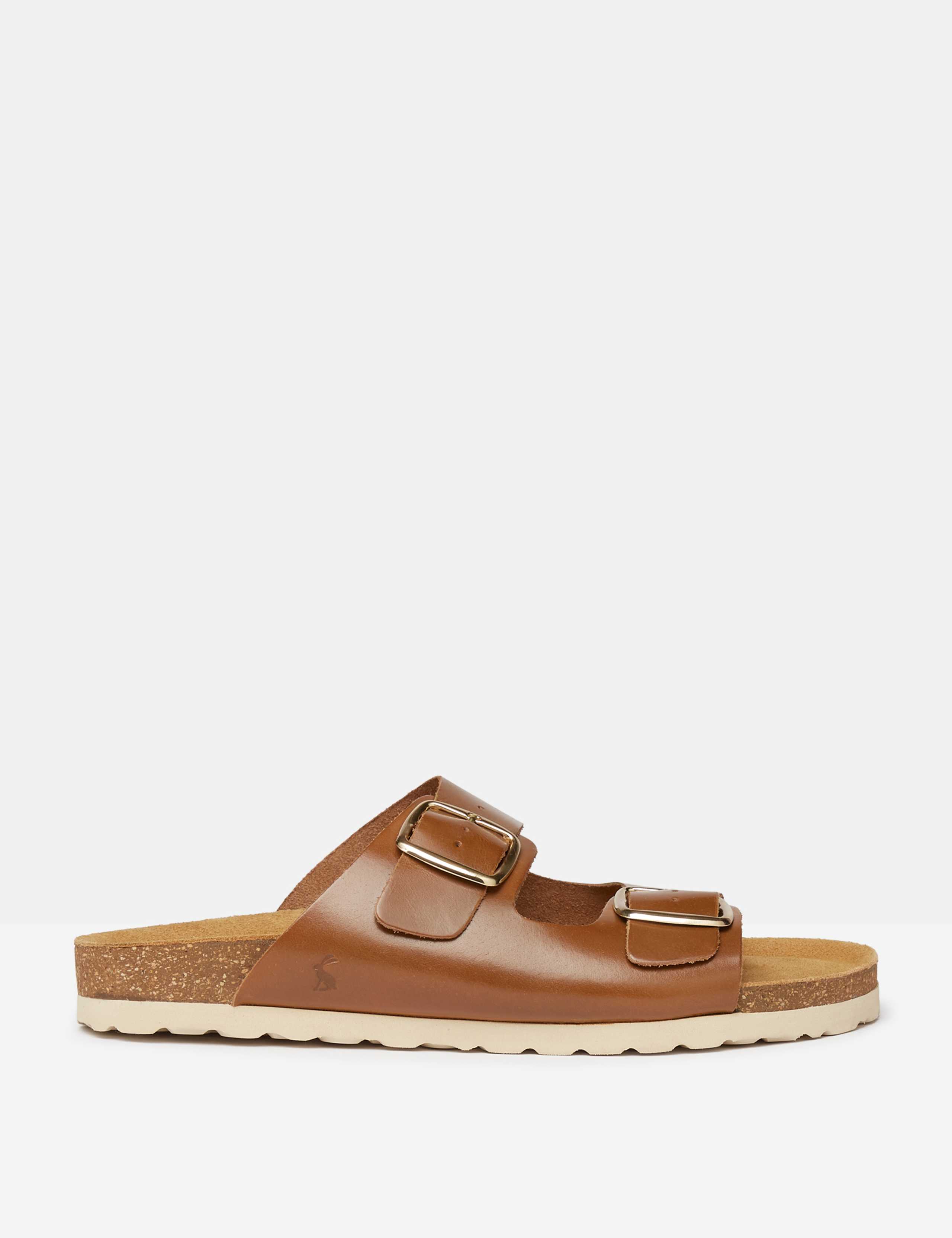 Leather Metallic Flat Sliders 1 of 4