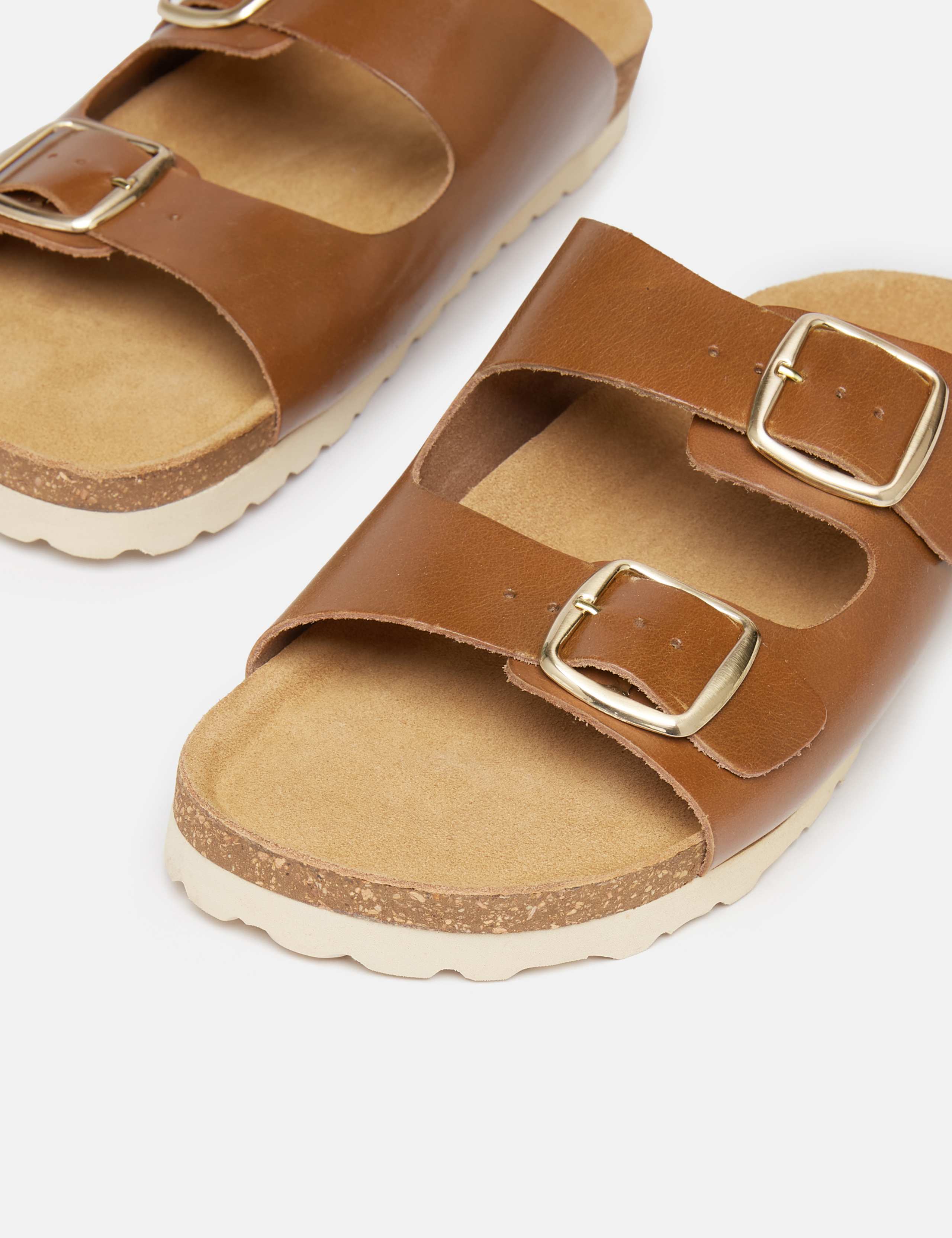 Leather Metallic Flat Sliders 3 of 4