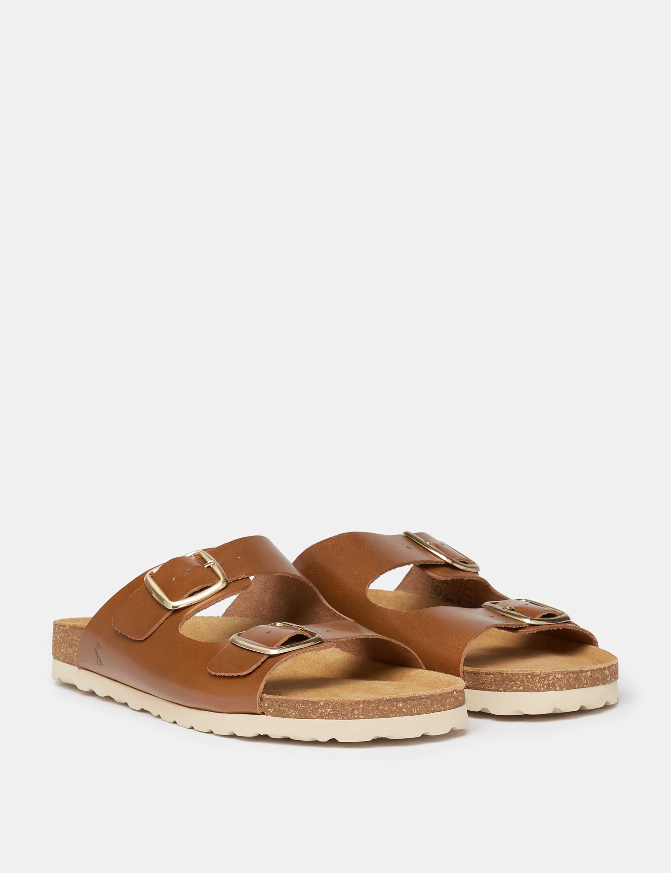 Leather Metallic Flat Sliders 2 of 4