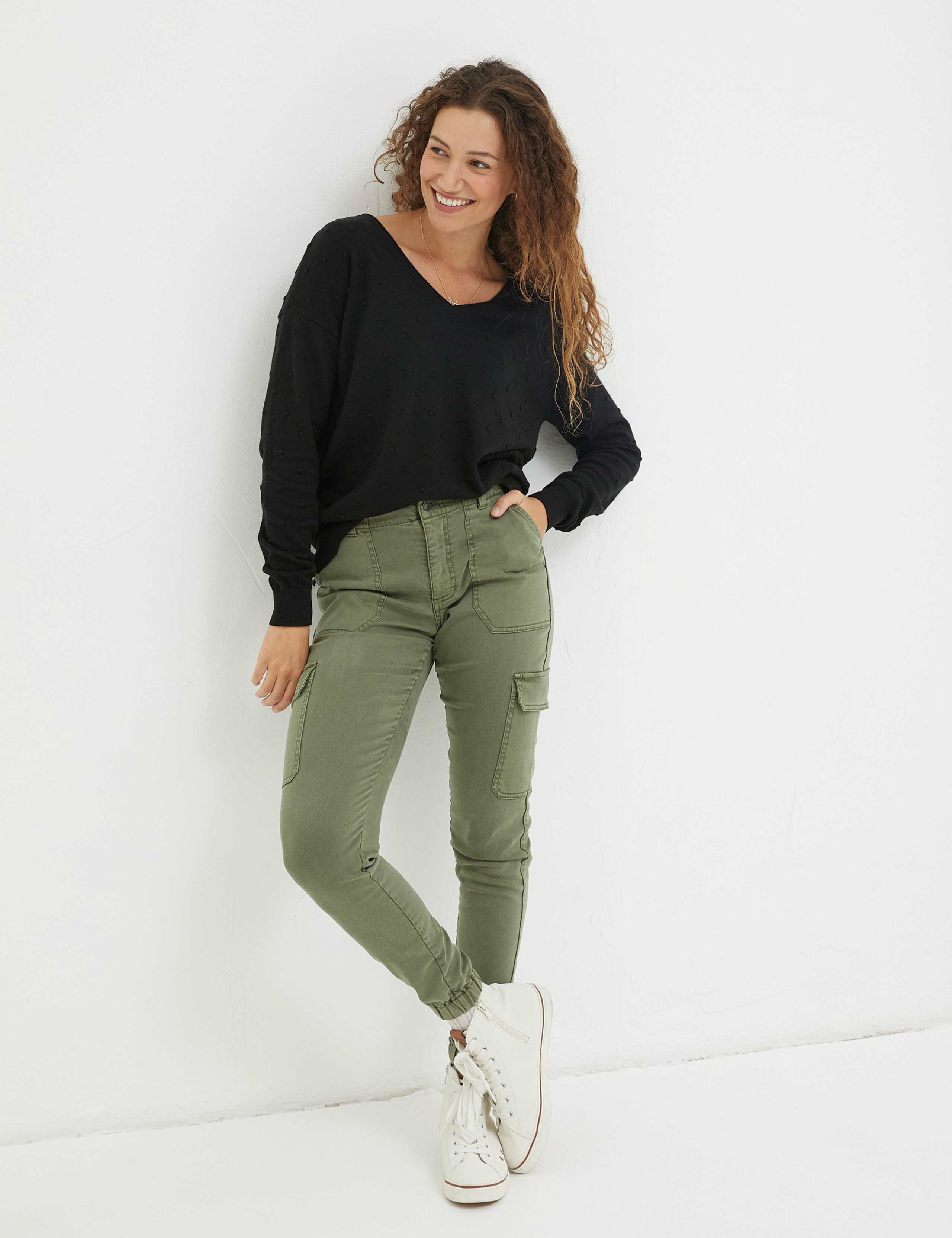 Cotton Rich Cargo Slim Fit Trousers 1 of 6