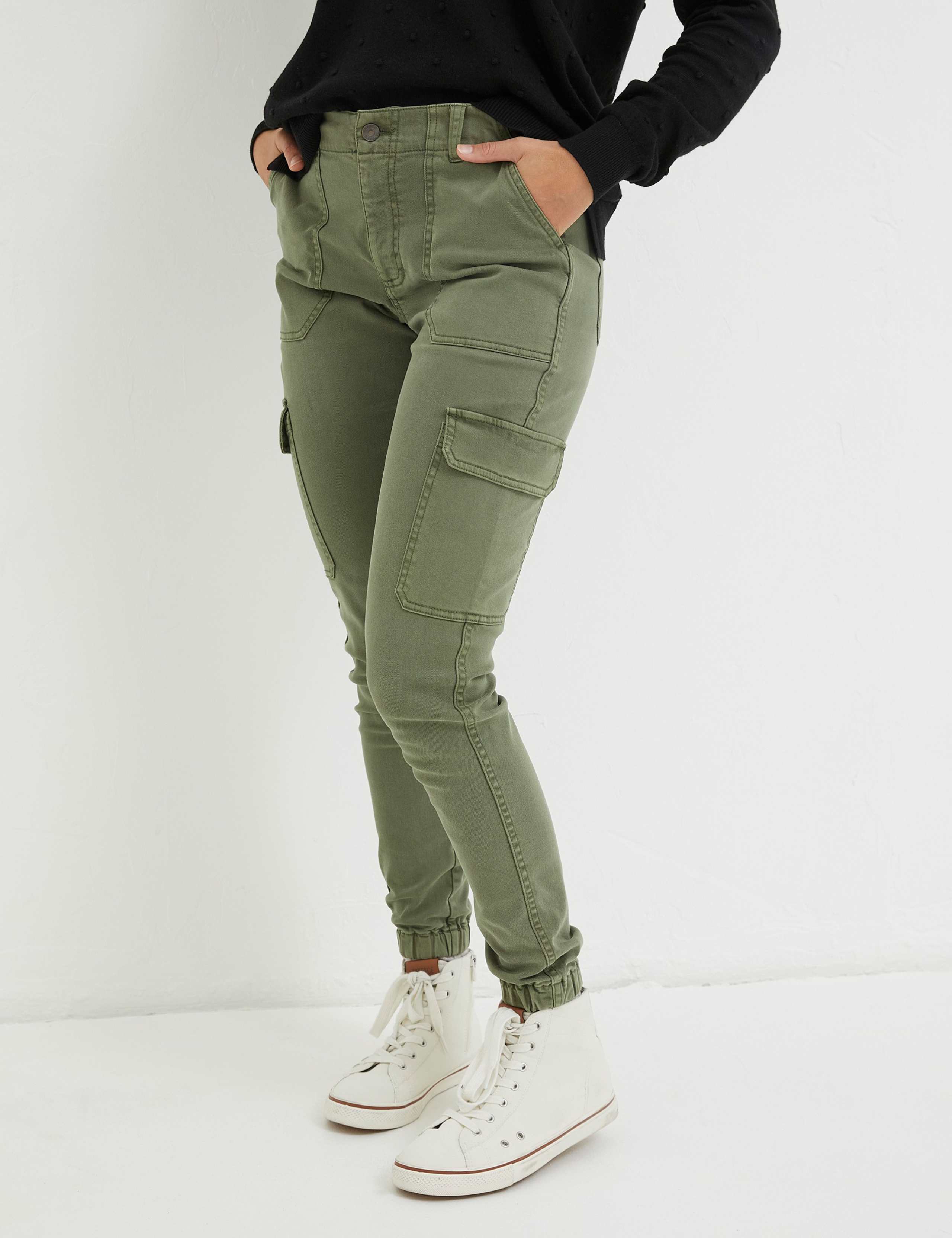 Cotton Rich Cargo Slim Fit Trousers 3 of 6