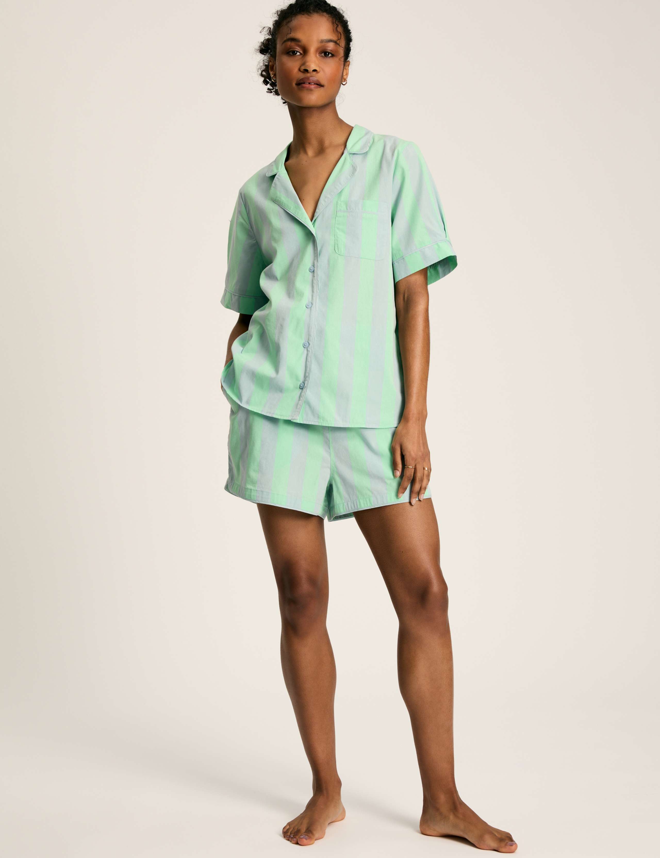 Pure Cotton Striped Pyjama Set 1 of 7