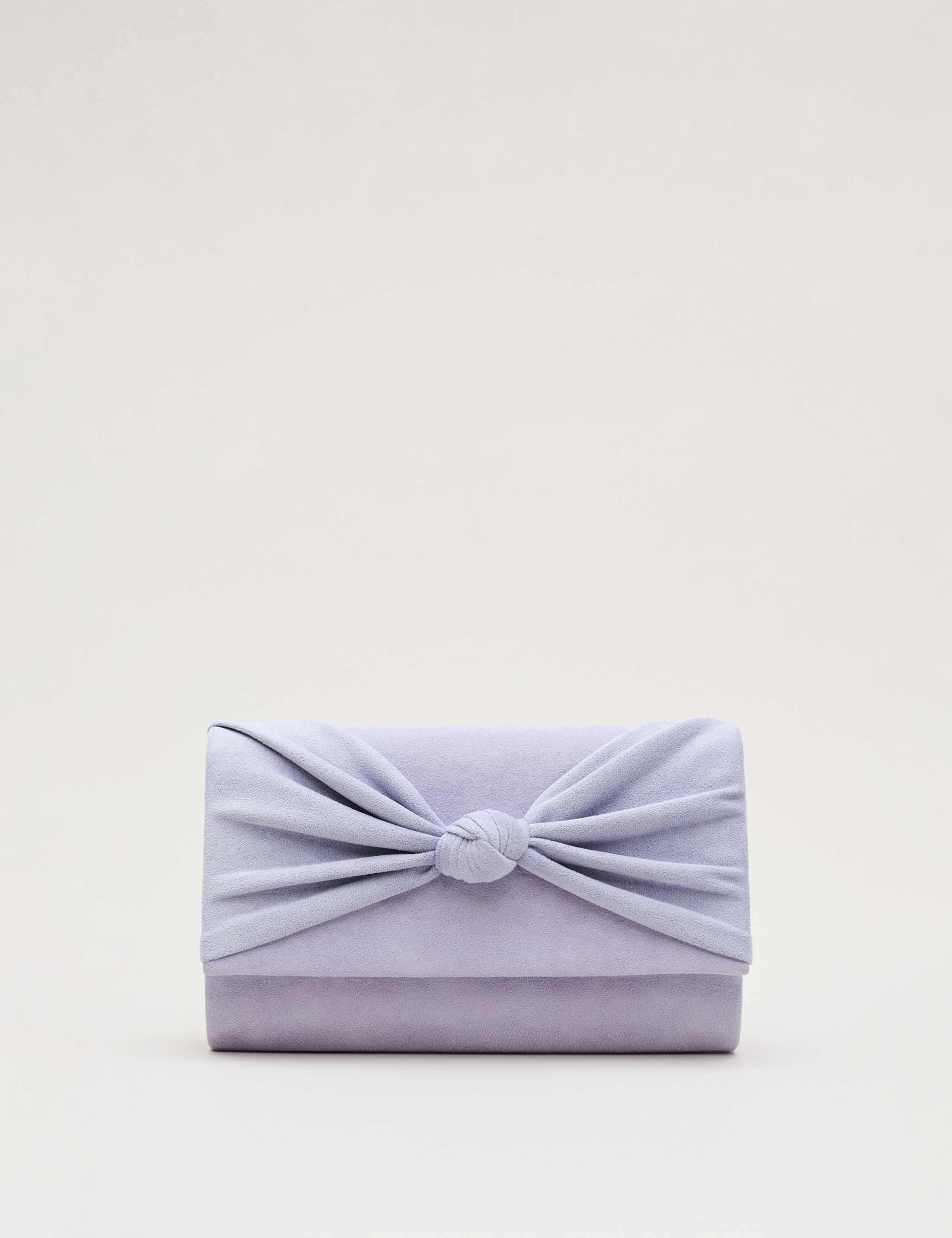 Suede Knot Front Clutch Bag 2 of 8