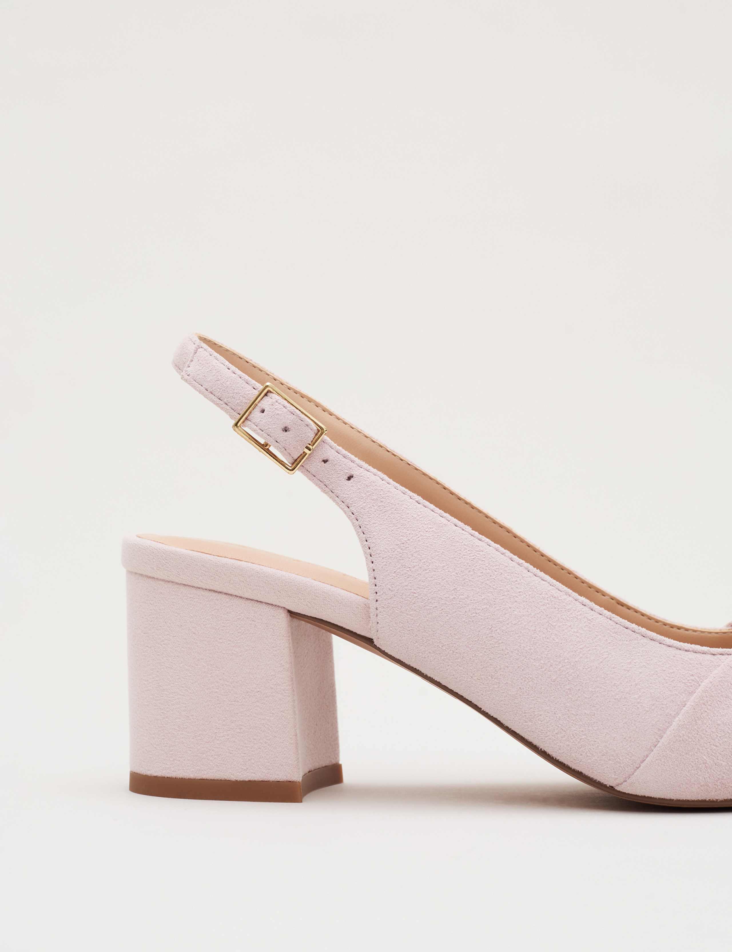 Leather Knot Block Heel Pointed Court Shoes 7 of 9