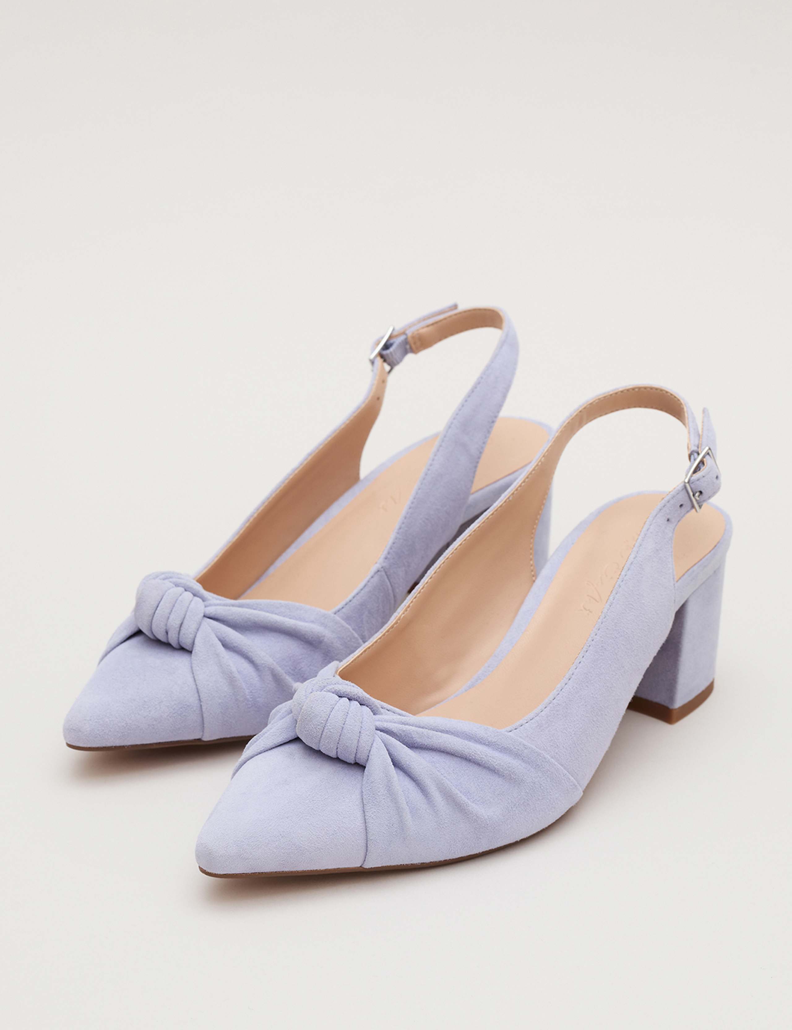 Leather Knot Block Heel Pointed Court Shoes 6 of 9