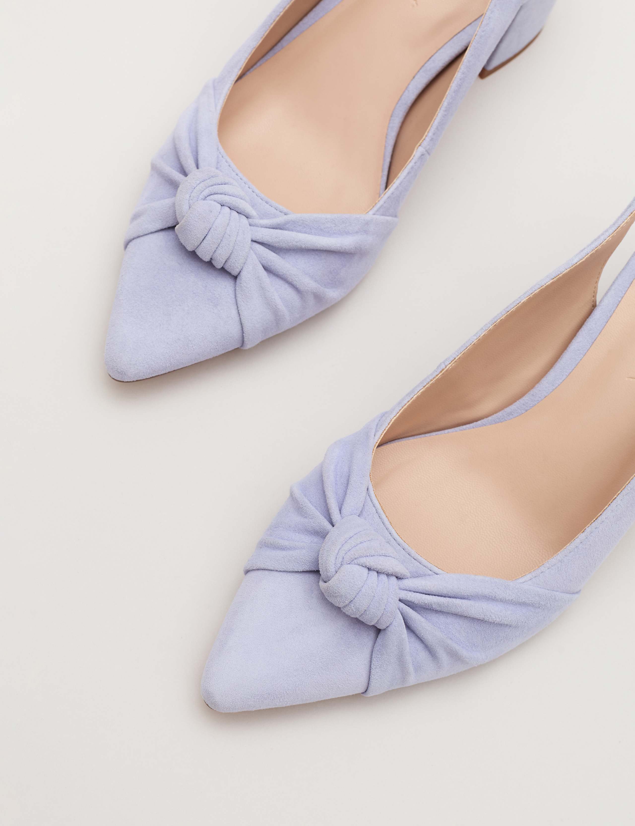 Leather Knot Block Heel Pointed Court Shoes 8 of 9