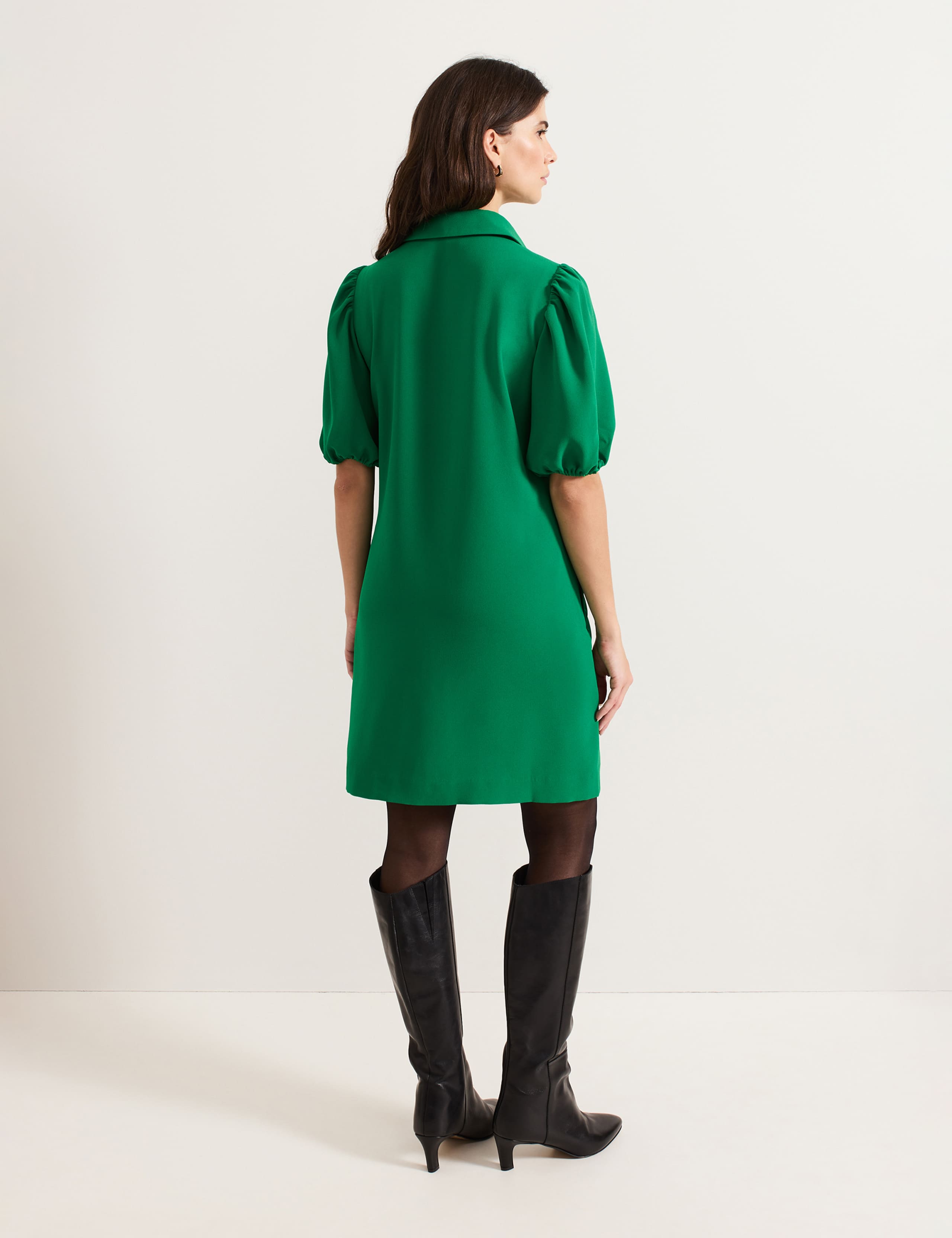 Scallop Detail Mini Shirt Dress 4 of 6