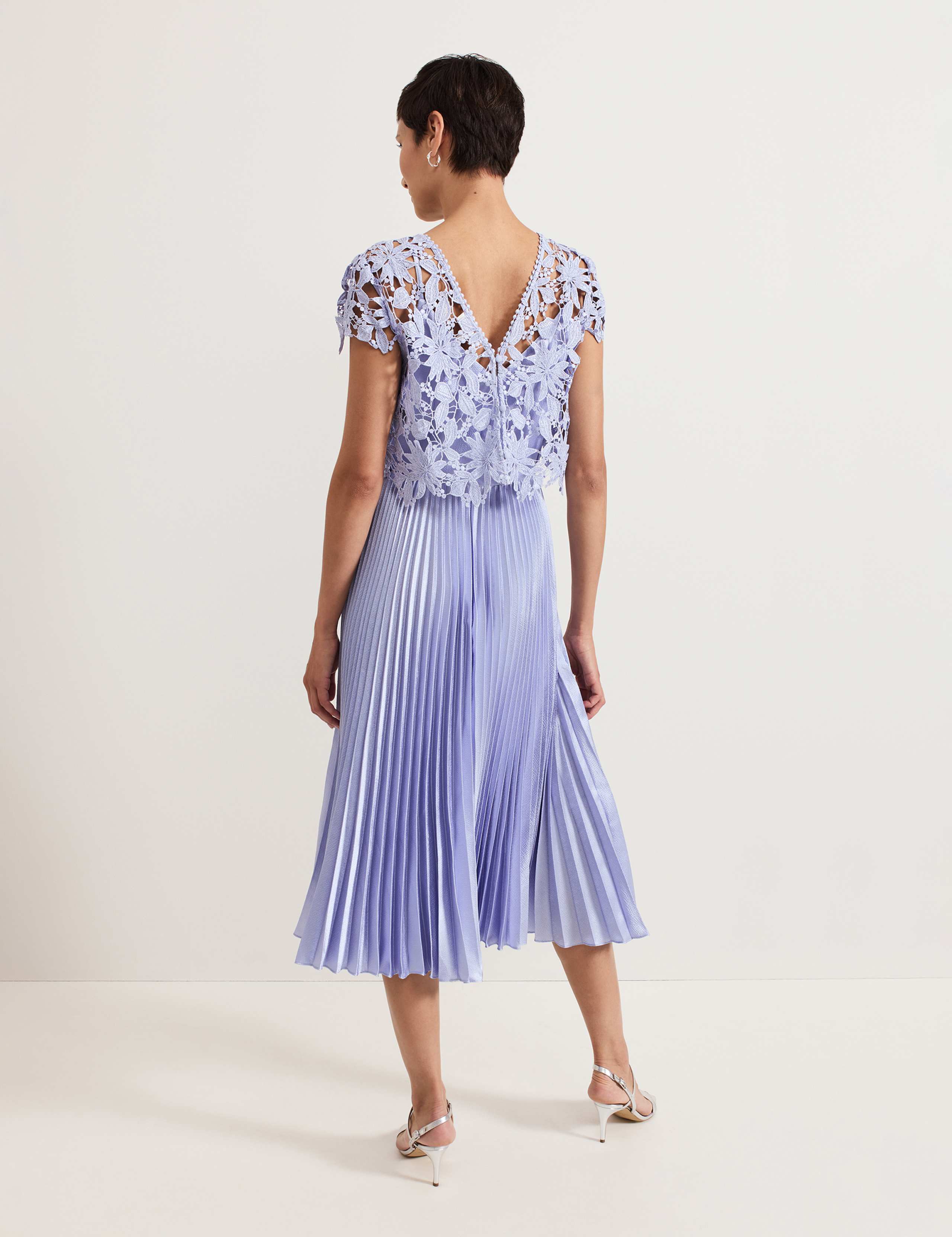Lace Broderie Midi Skater Dress 3 of 8