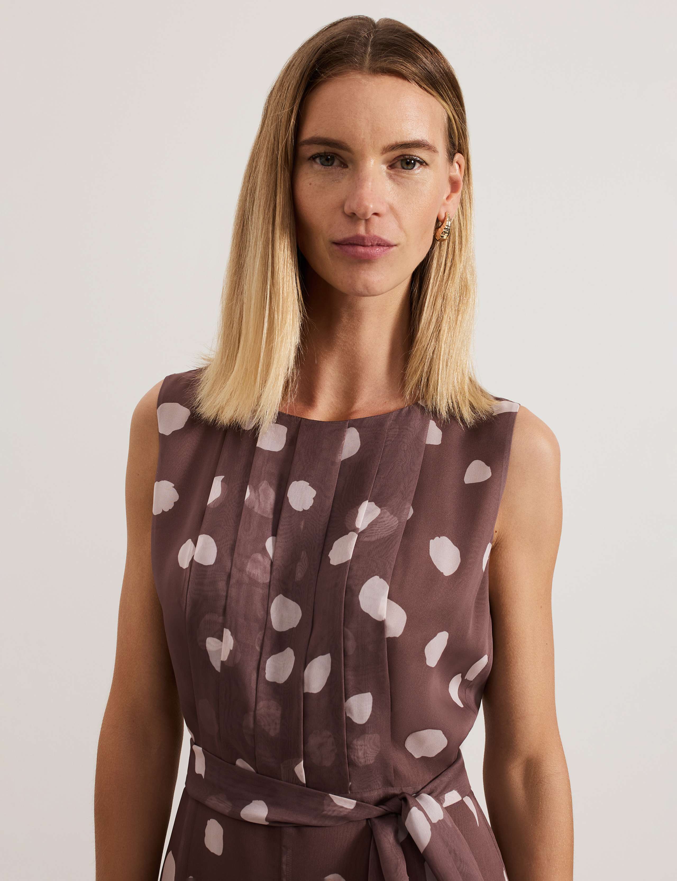 Chiffon Polka Dot Sleeveless Jumpsuit 5 of 8