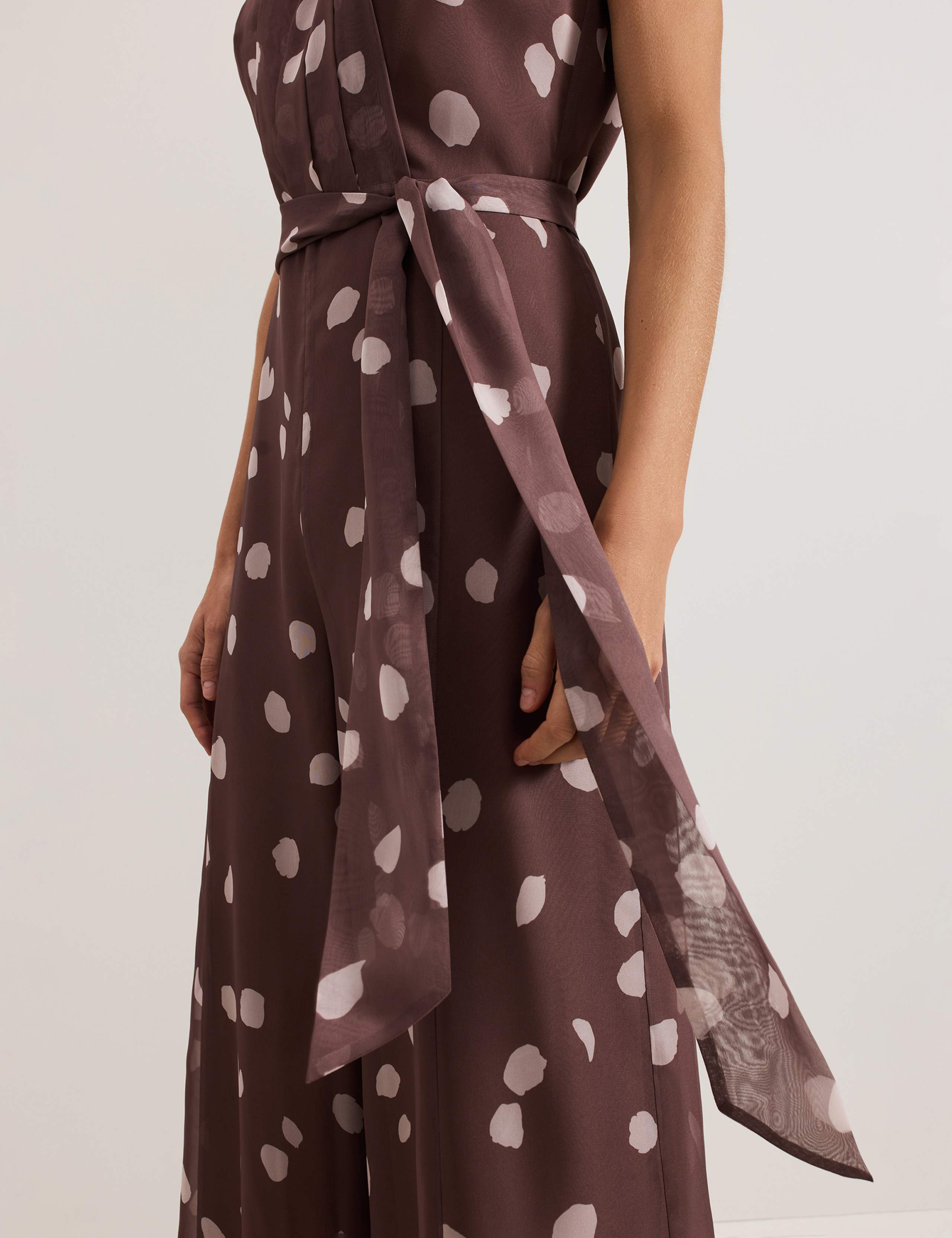 Chiffon Polka Dot Sleeveless Jumpsuit 6 of 8