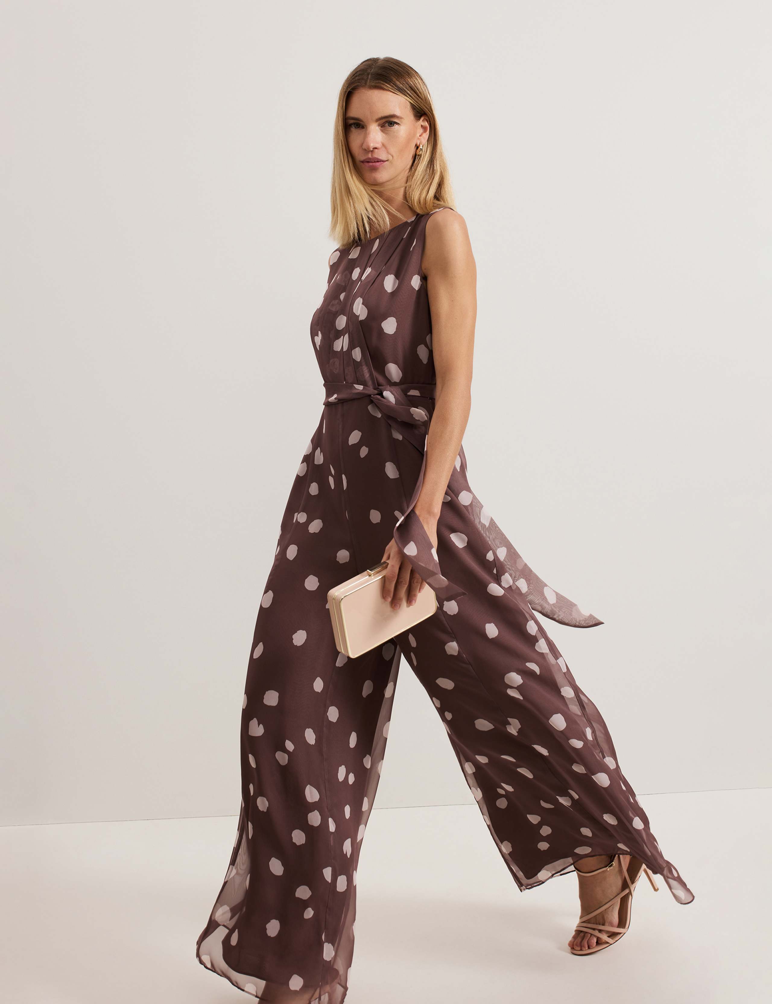 Chiffon Polka Dot Sleeveless Jumpsuit 7 of 8