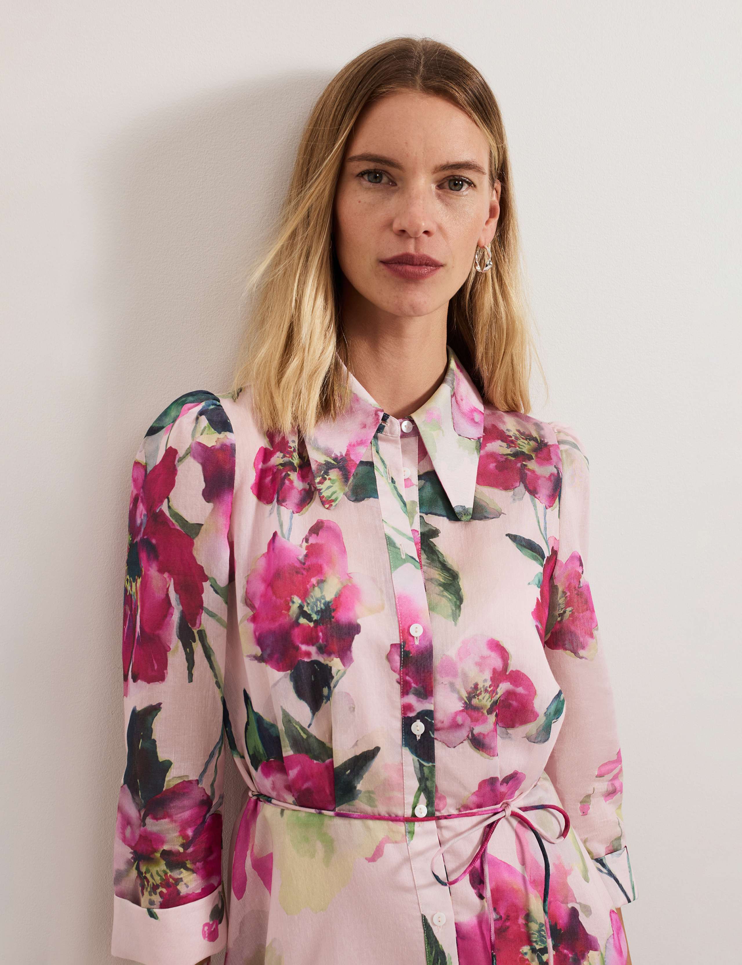 Floral Collared Midaxi Shirt Dress 5 of 7