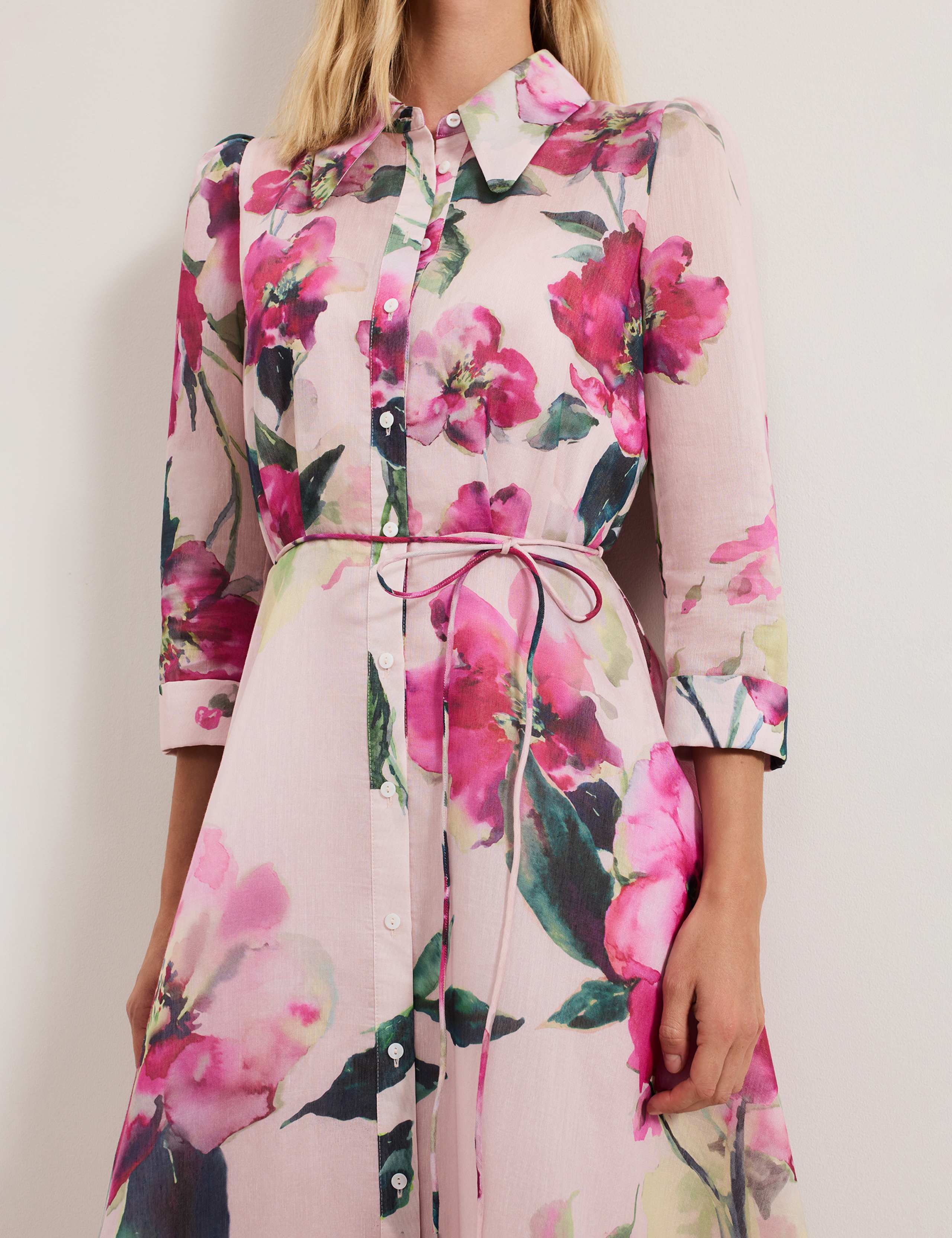 Floral Collared Midaxi Shirt Dress 6 of 7