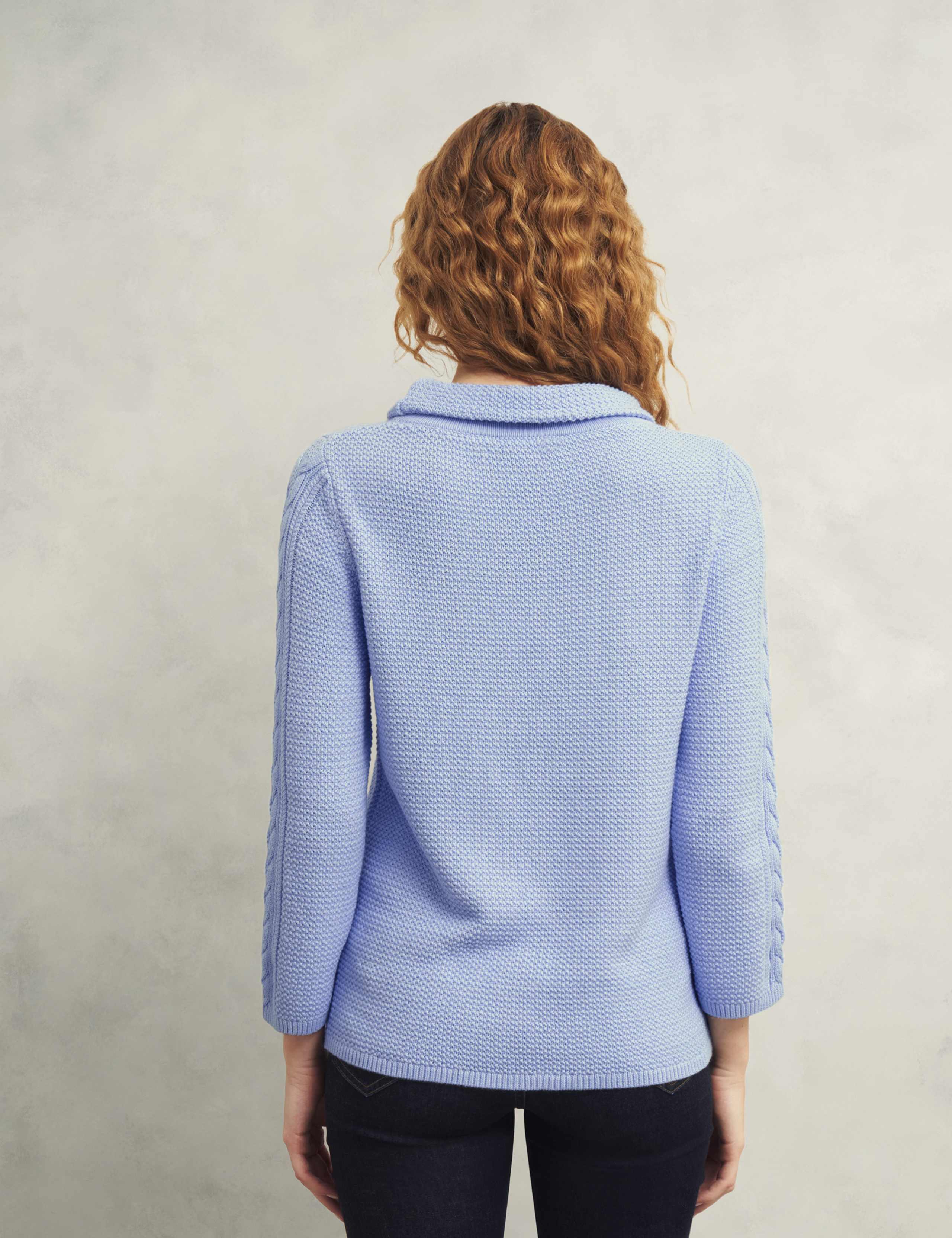 Pure Cotton Textured Roll Neck Jumper 4 of 6