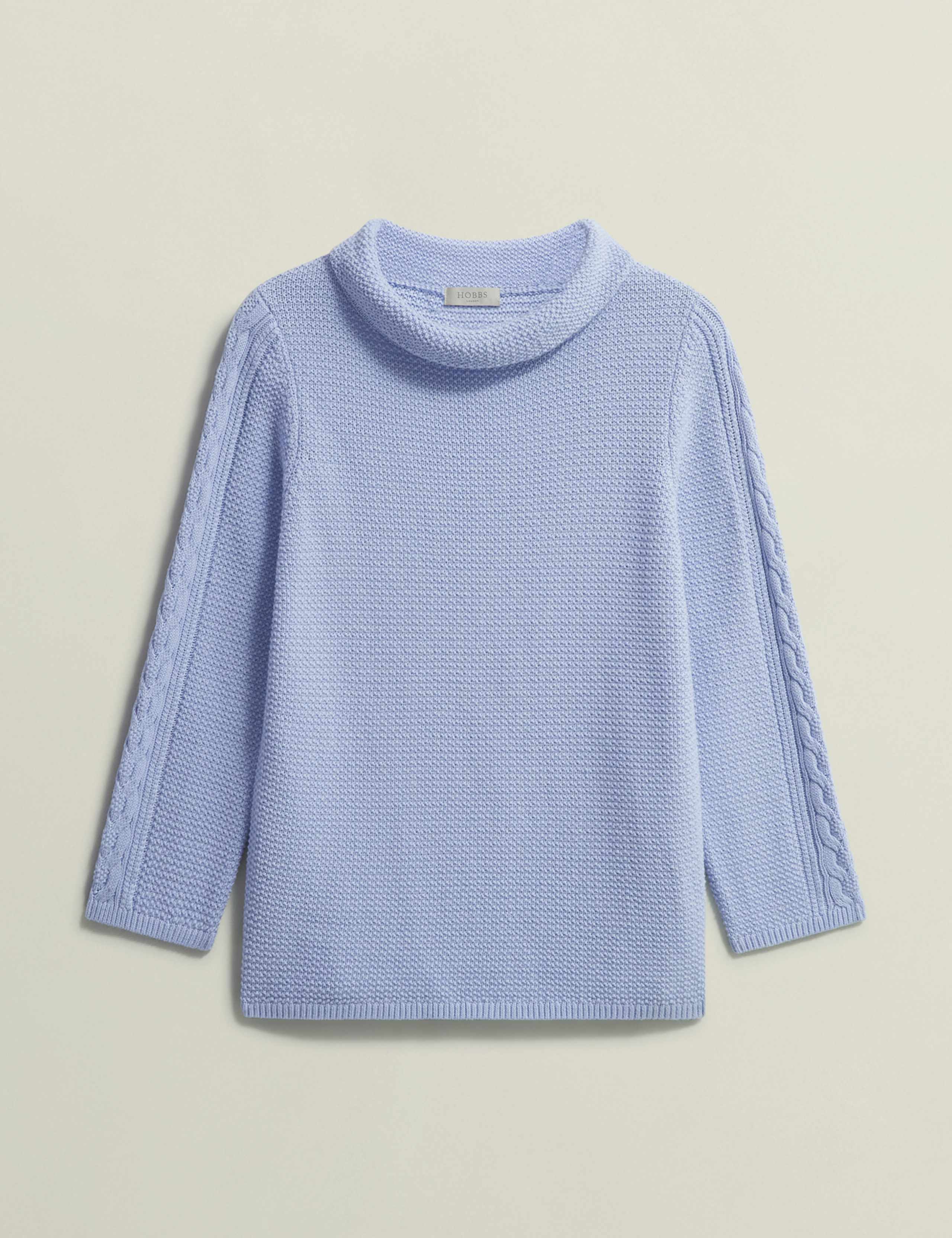 Pure Cotton Textured Roll Neck Jumper 2 of 6