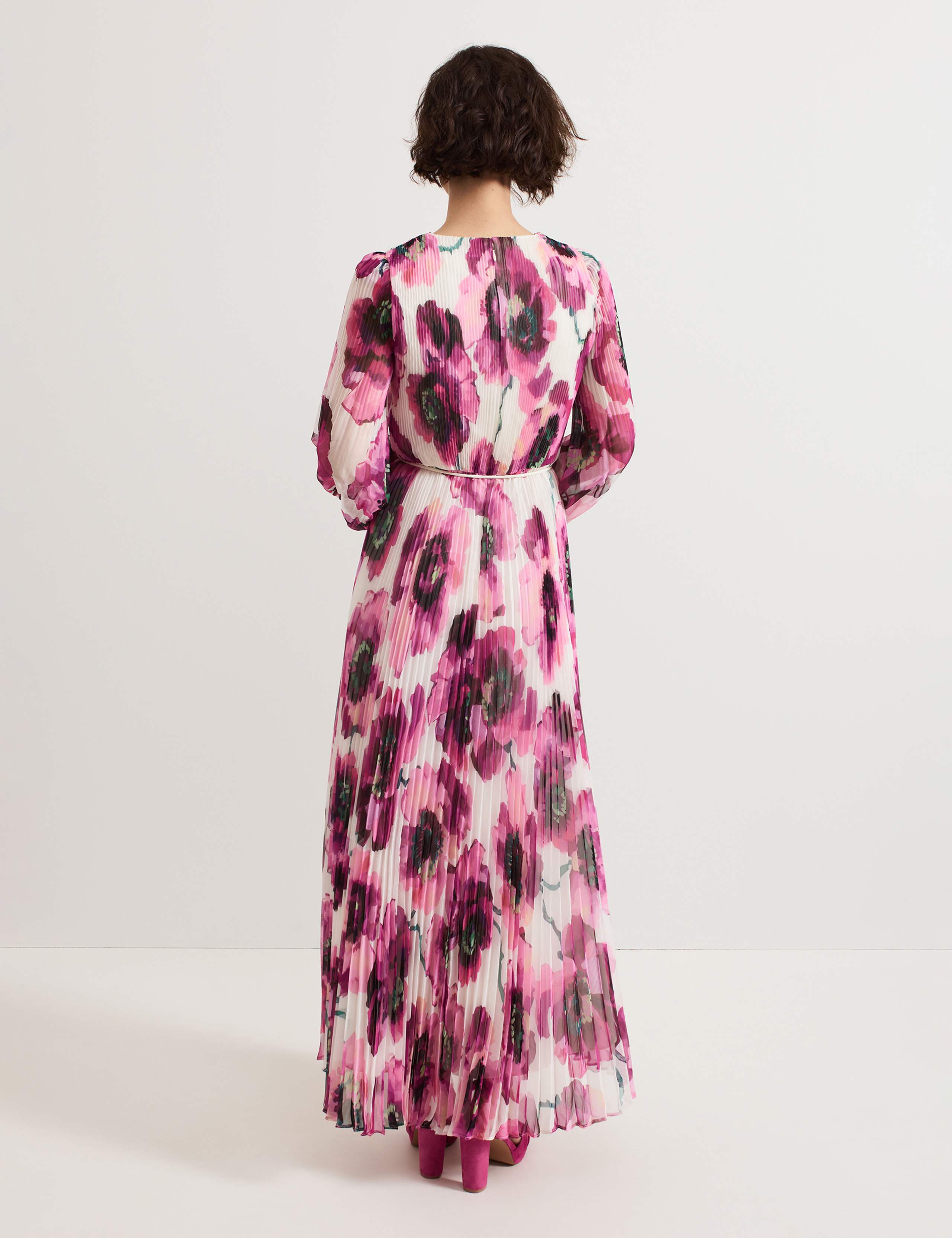 Floral V-Neck Tie Waist Maxi Wrap Dress 3 of 7