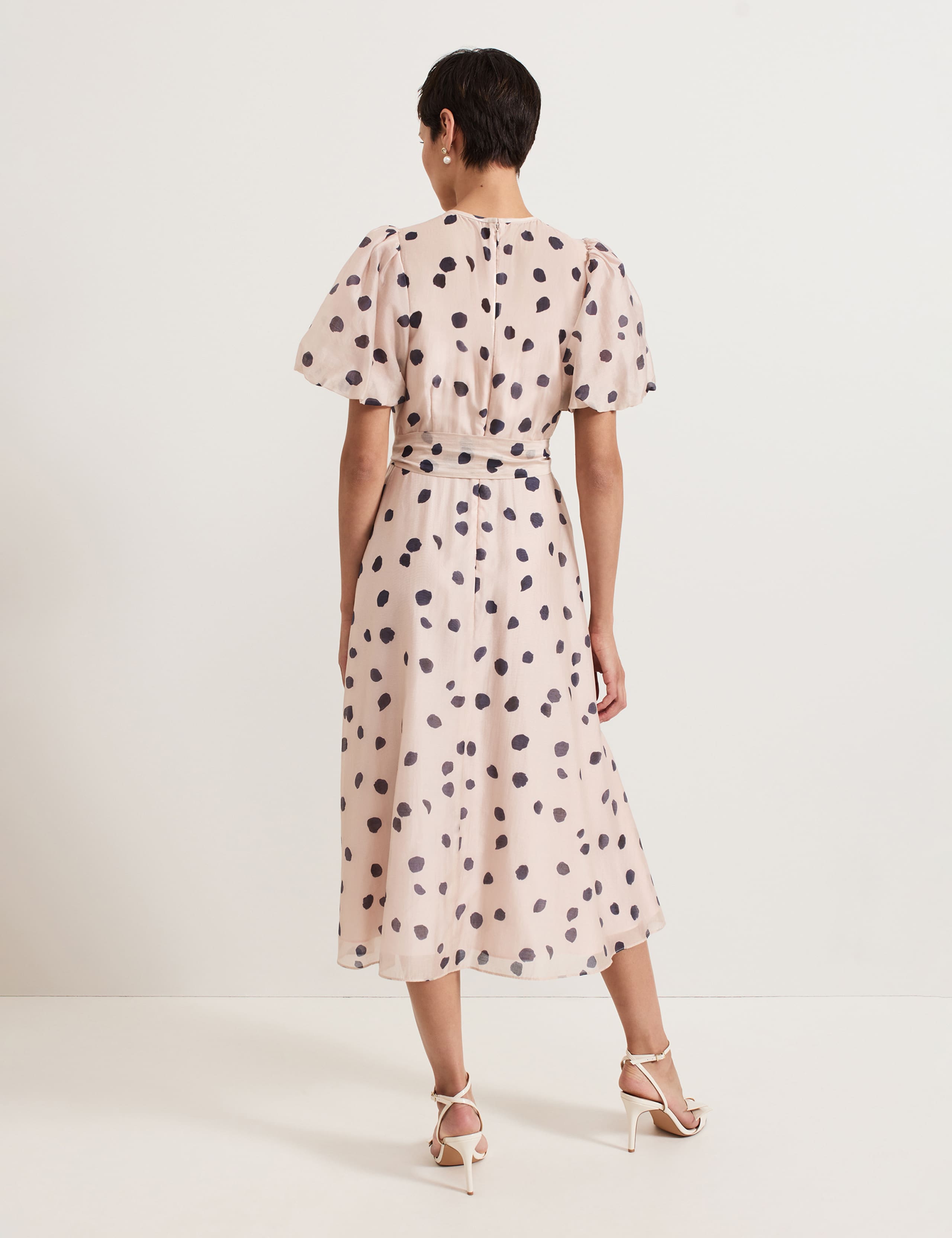 Modal Rich Polka Dot Midi Skater Dress 3 of 6