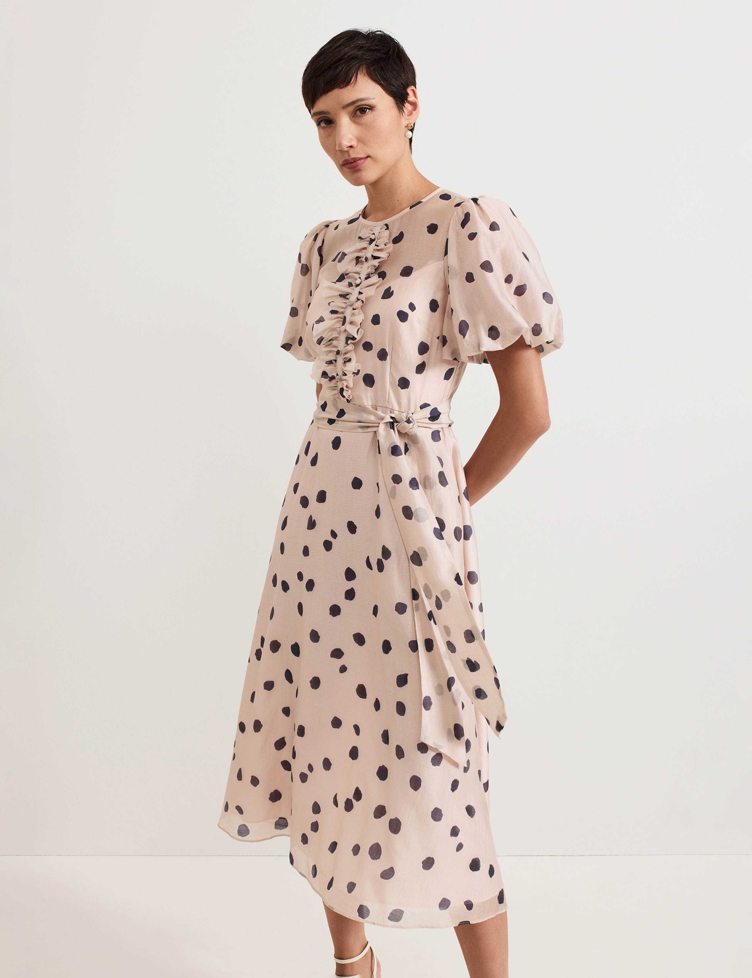 Modal Rich Polka Dot Midi Skater Dress 4 of 6