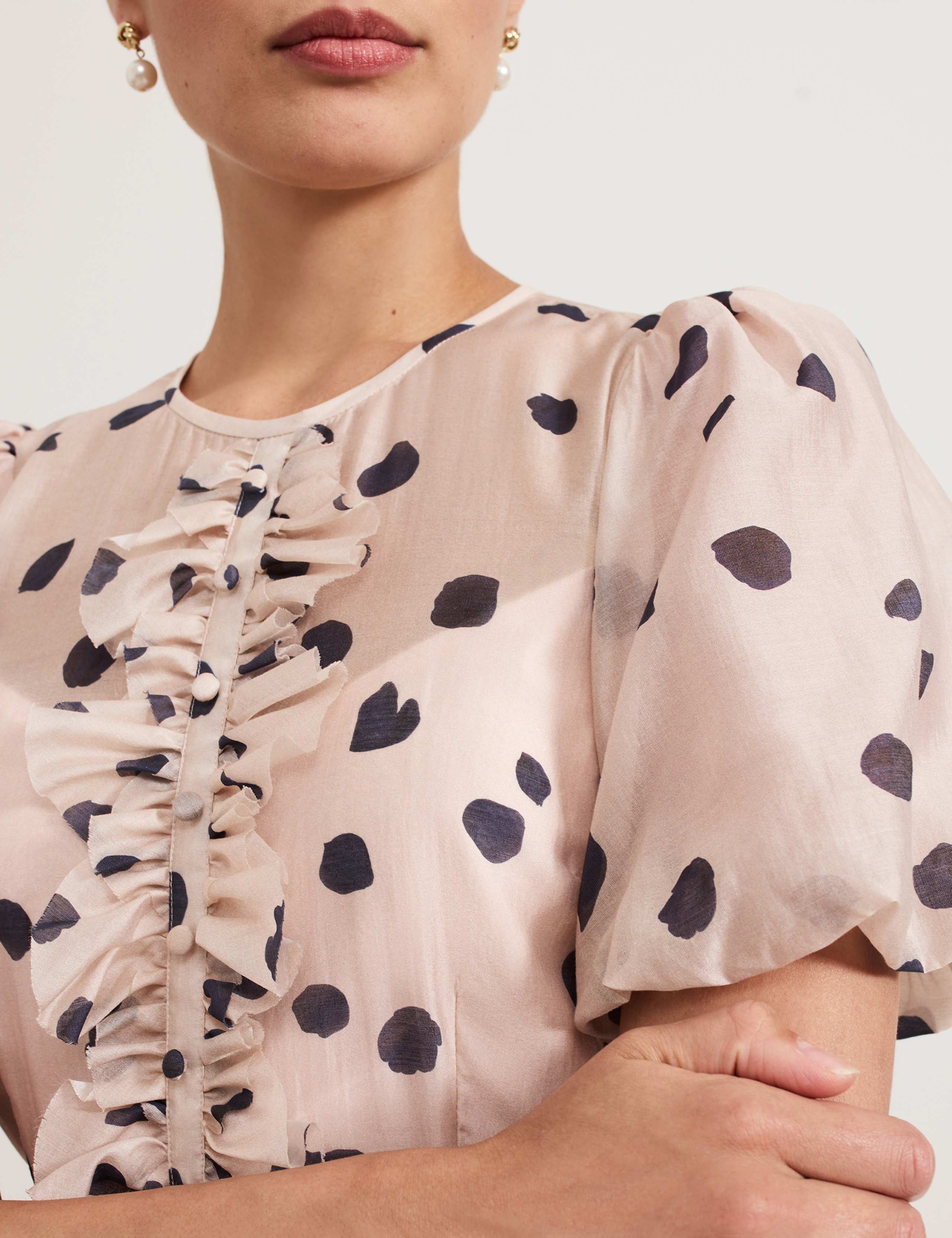 Modal Rich Polka Dot Midi Skater Dress 5 of 6