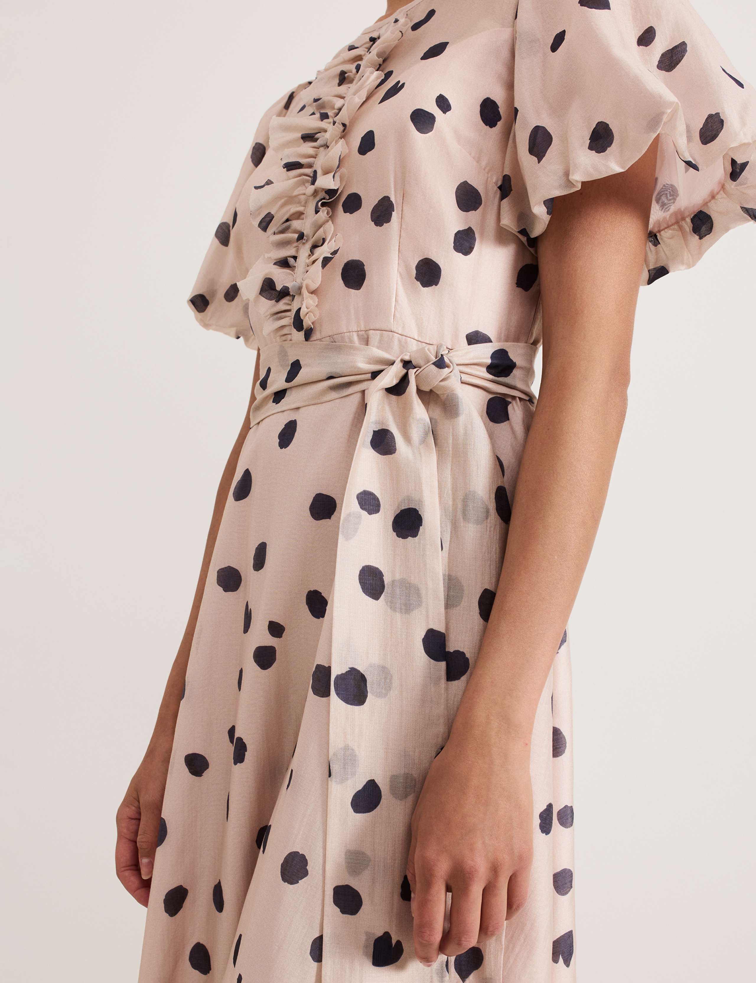 Modal Rich Polka Dot Midi Skater Dress 6 of 6