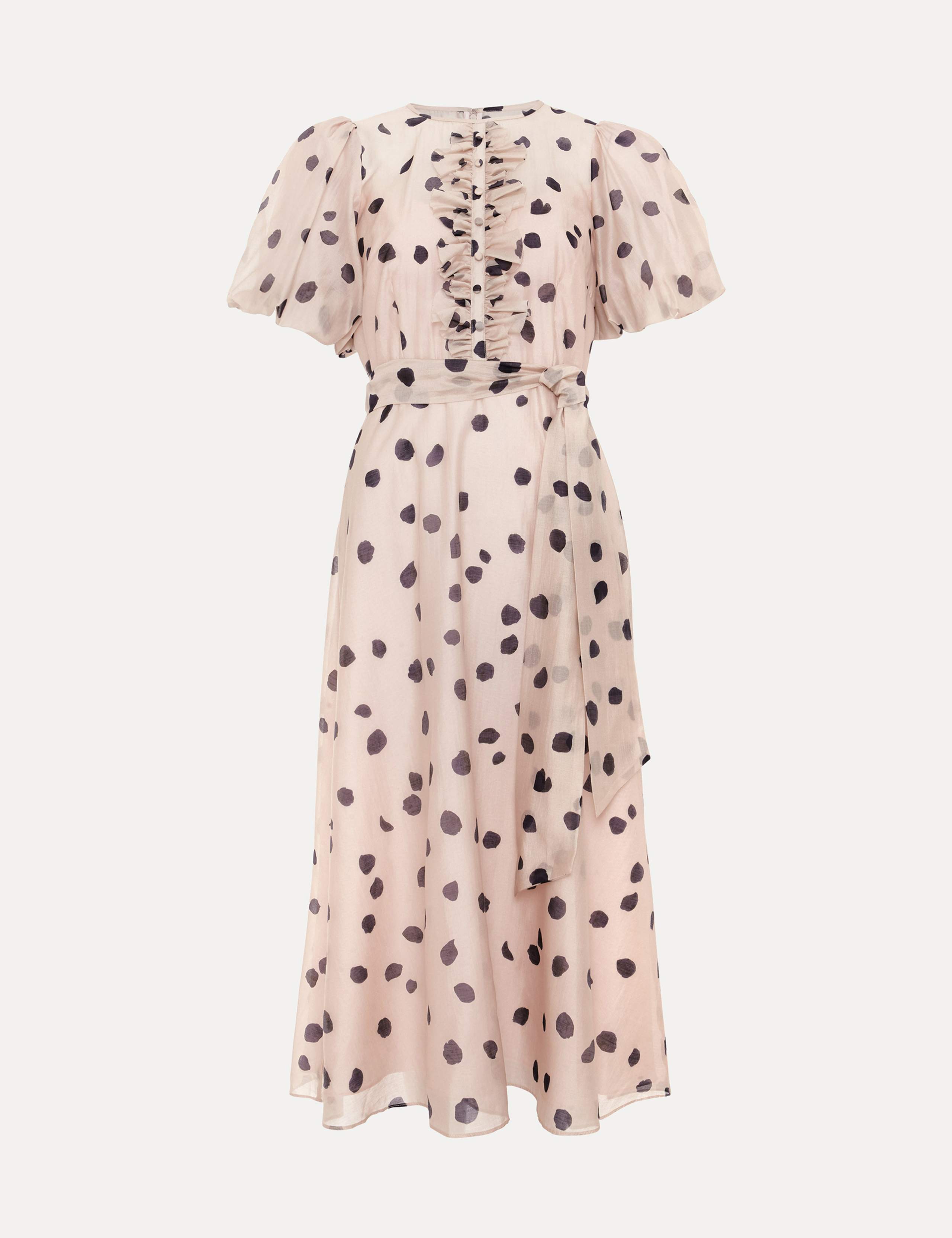 Modal Rich Polka Dot Midi Skater Dress 2 of 6