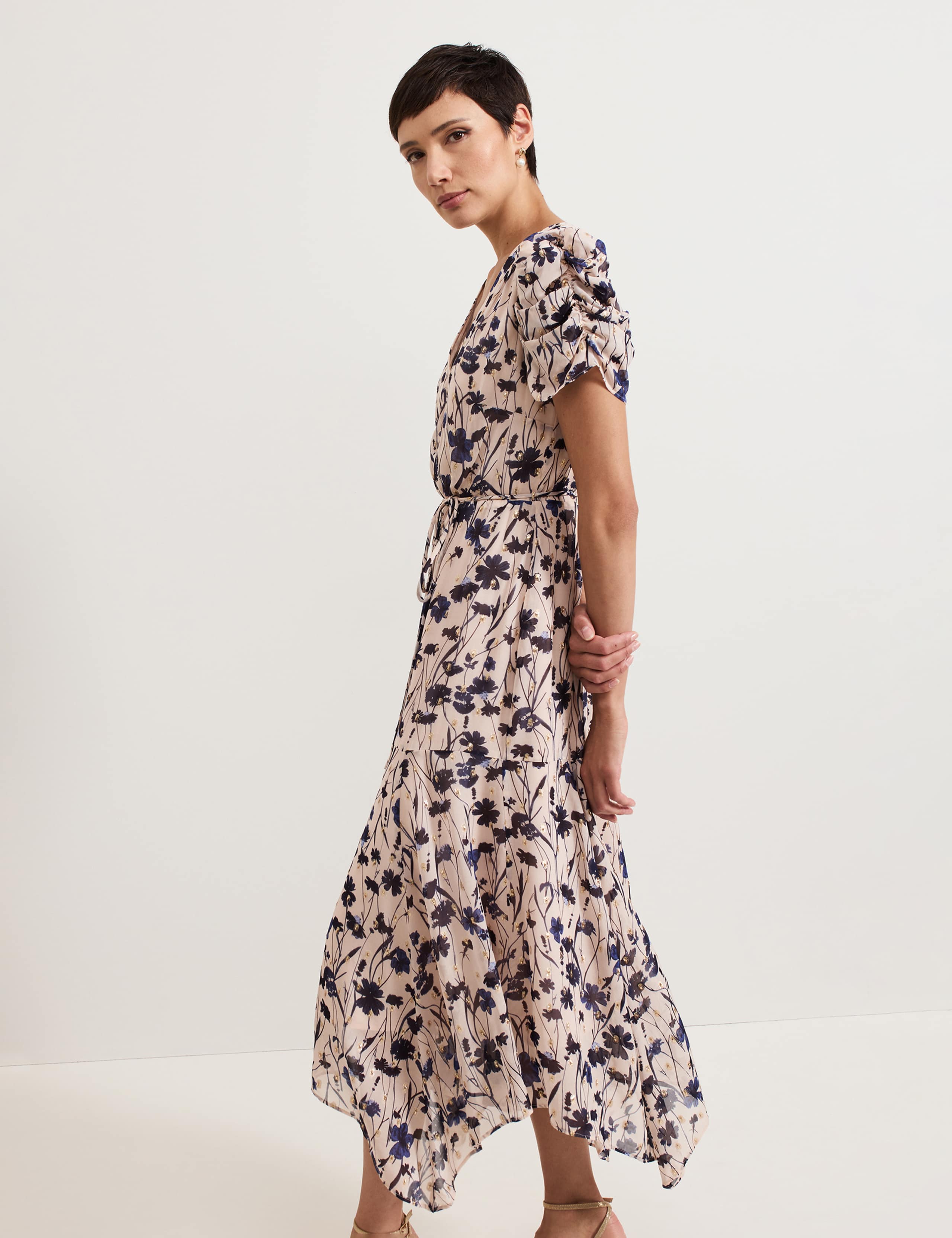 Floral V-Neck Midaxi Waisted Dress | Phase Eight | M&S