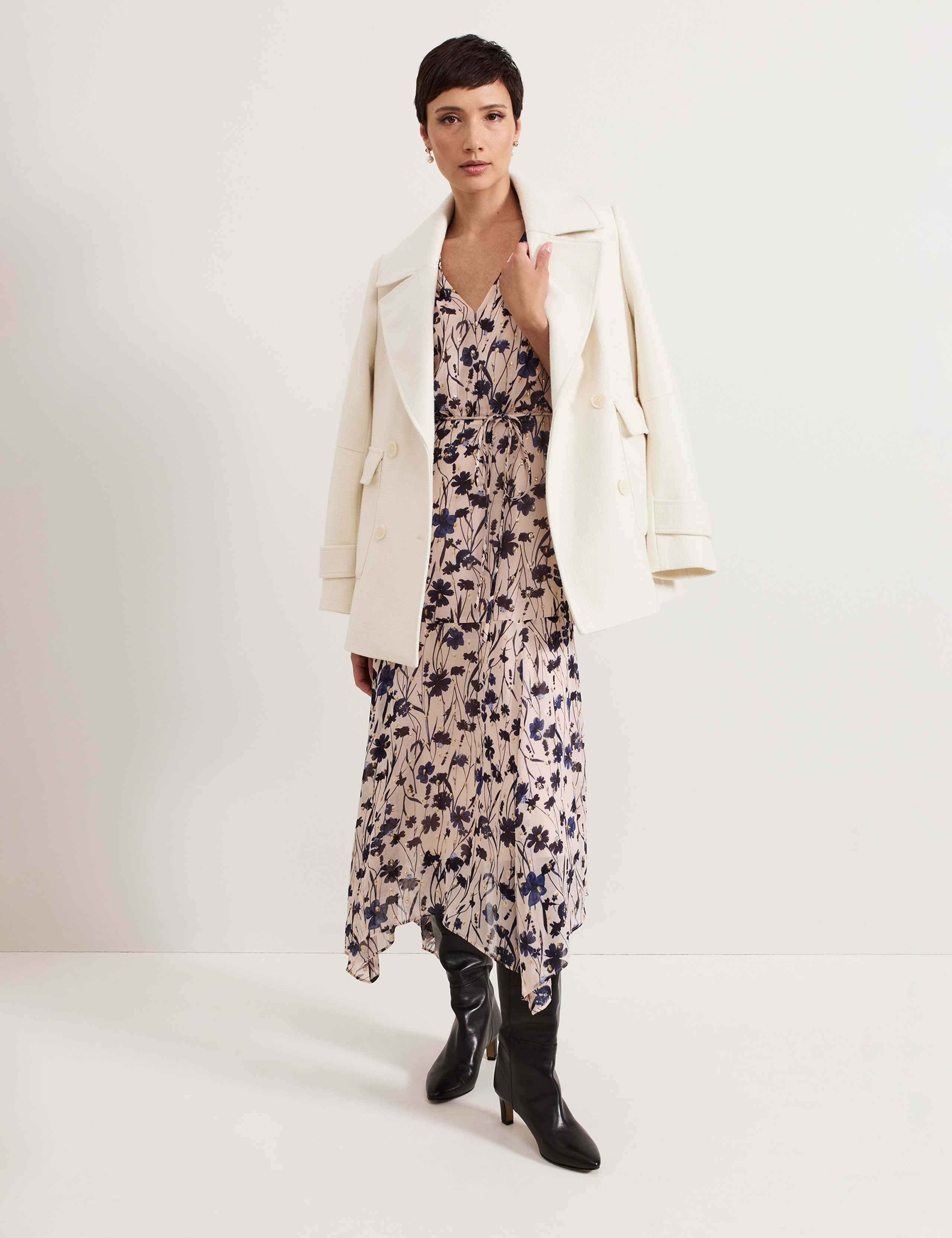 【PHASE EIGHT】Willow Floral カウルネックミディドレス Willow Floral Cowl Neck Midi Dress | Phase Eight UK |
