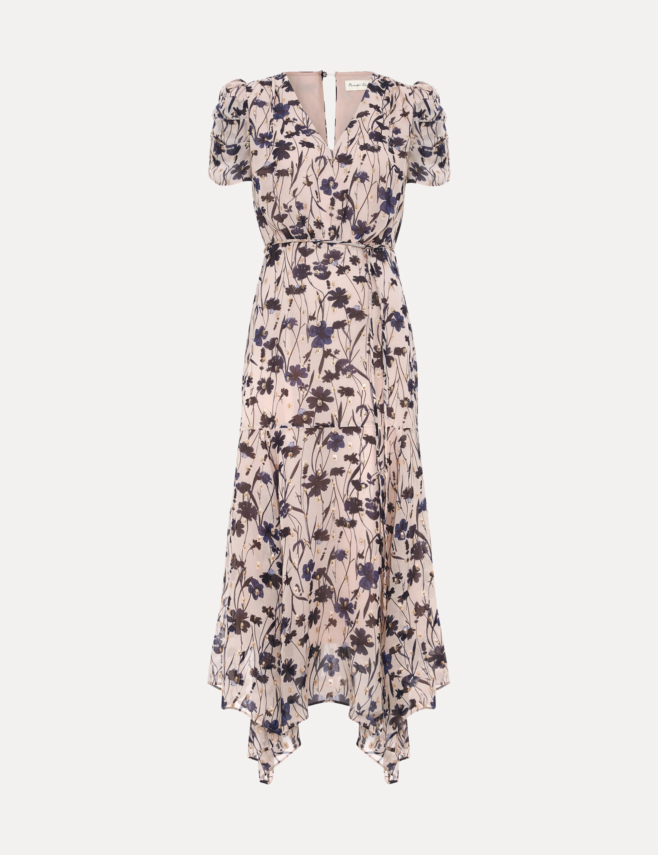 Floral V-Neck Midaxi Waisted Dress 2 of 8