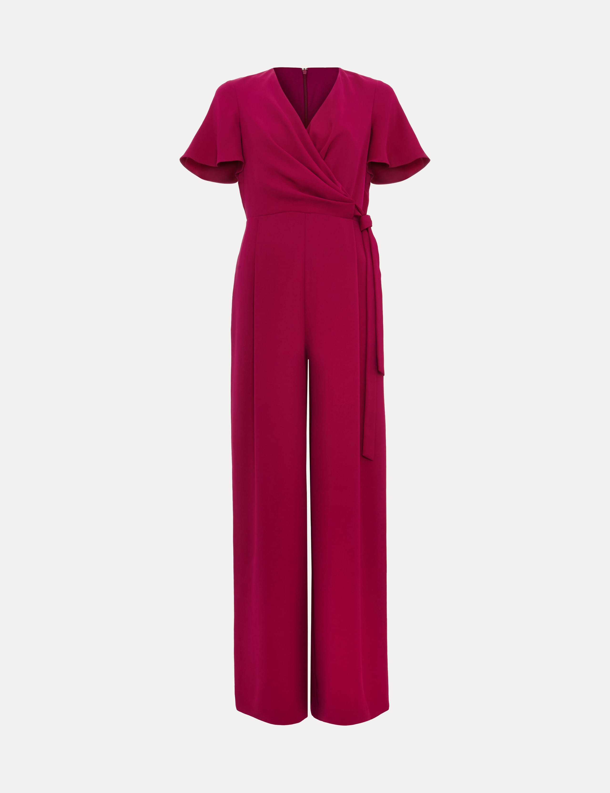 Tie Detail Short Sleeve Wrap Wide Leg Jumpsuit 2 of 6
