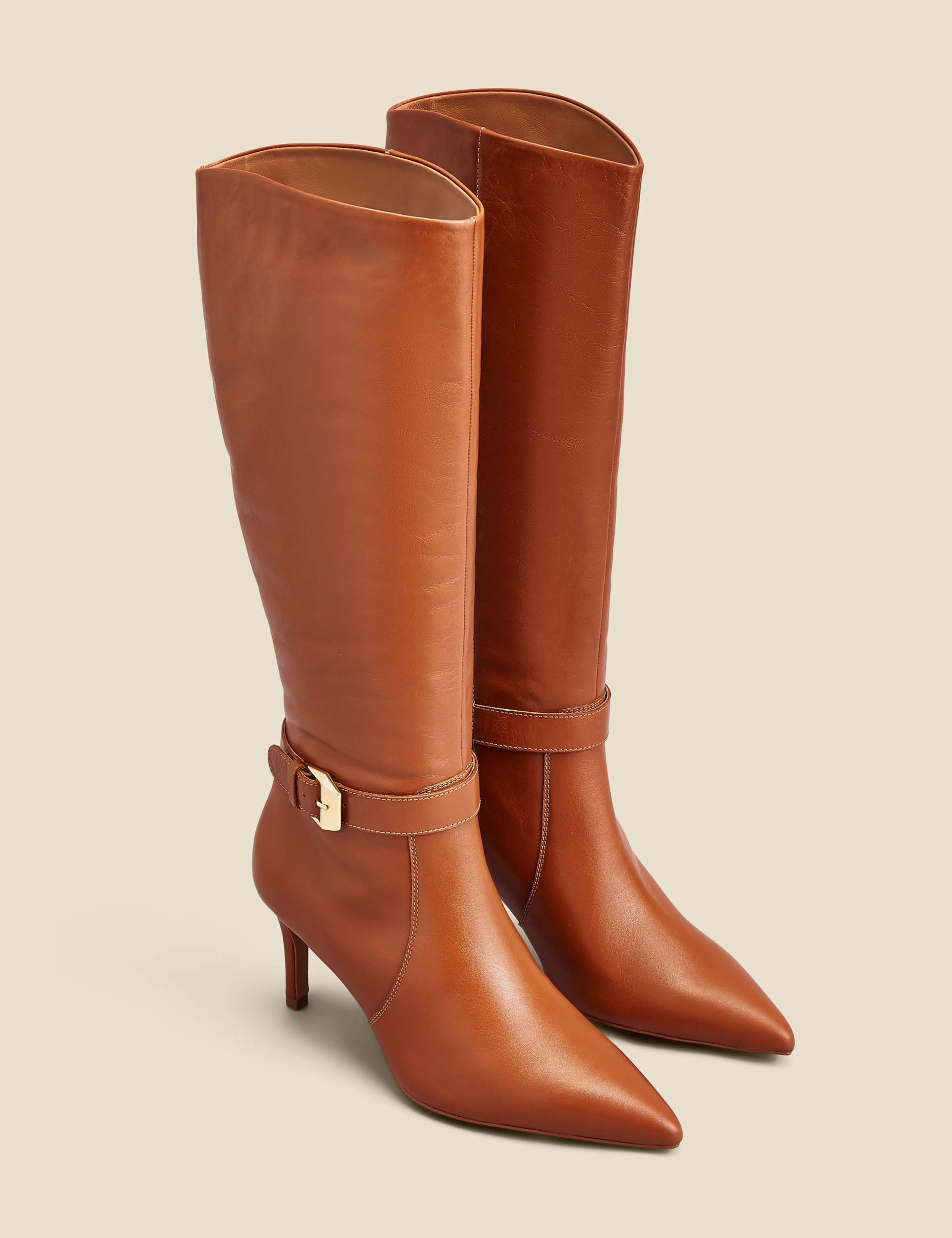 Leather Stiletto Heel Knee High Boots 2 of 4