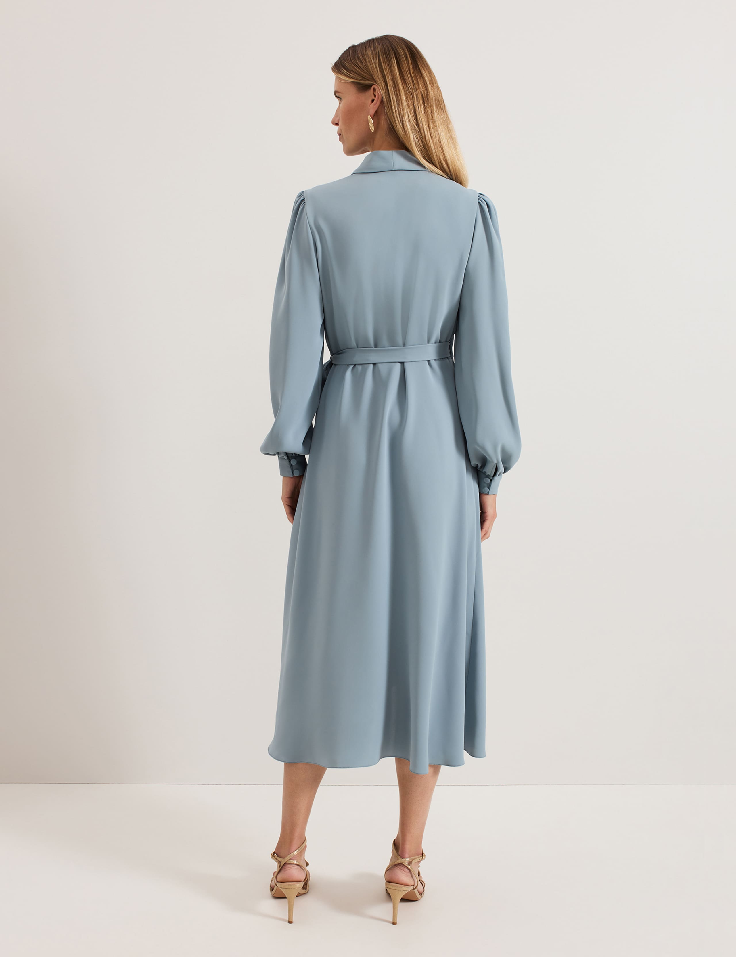 V-Neck Tie Front Midi Wrap Dress 3 of 8