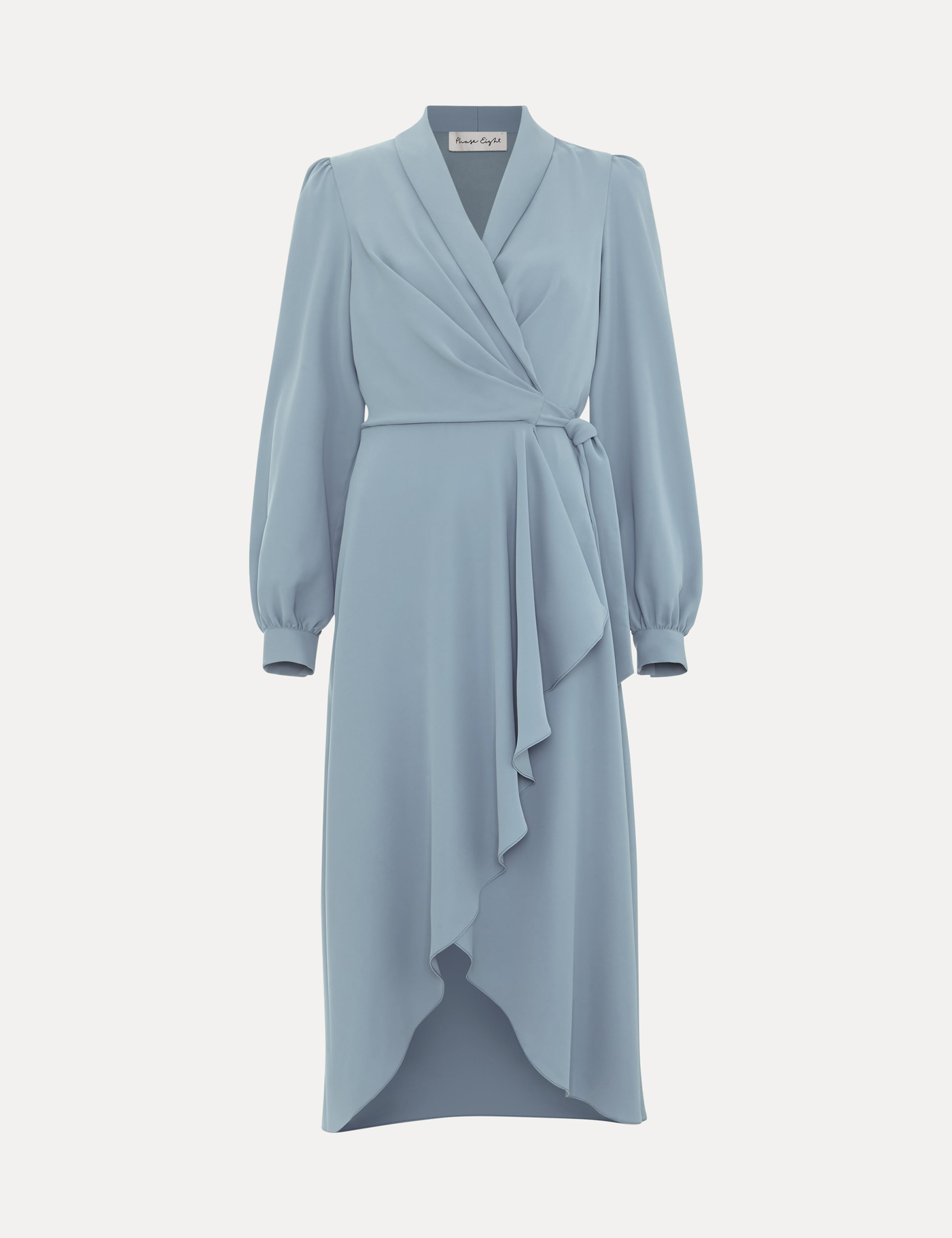 V-Neck Tie Front Midi Wrap Dress 2 of 8