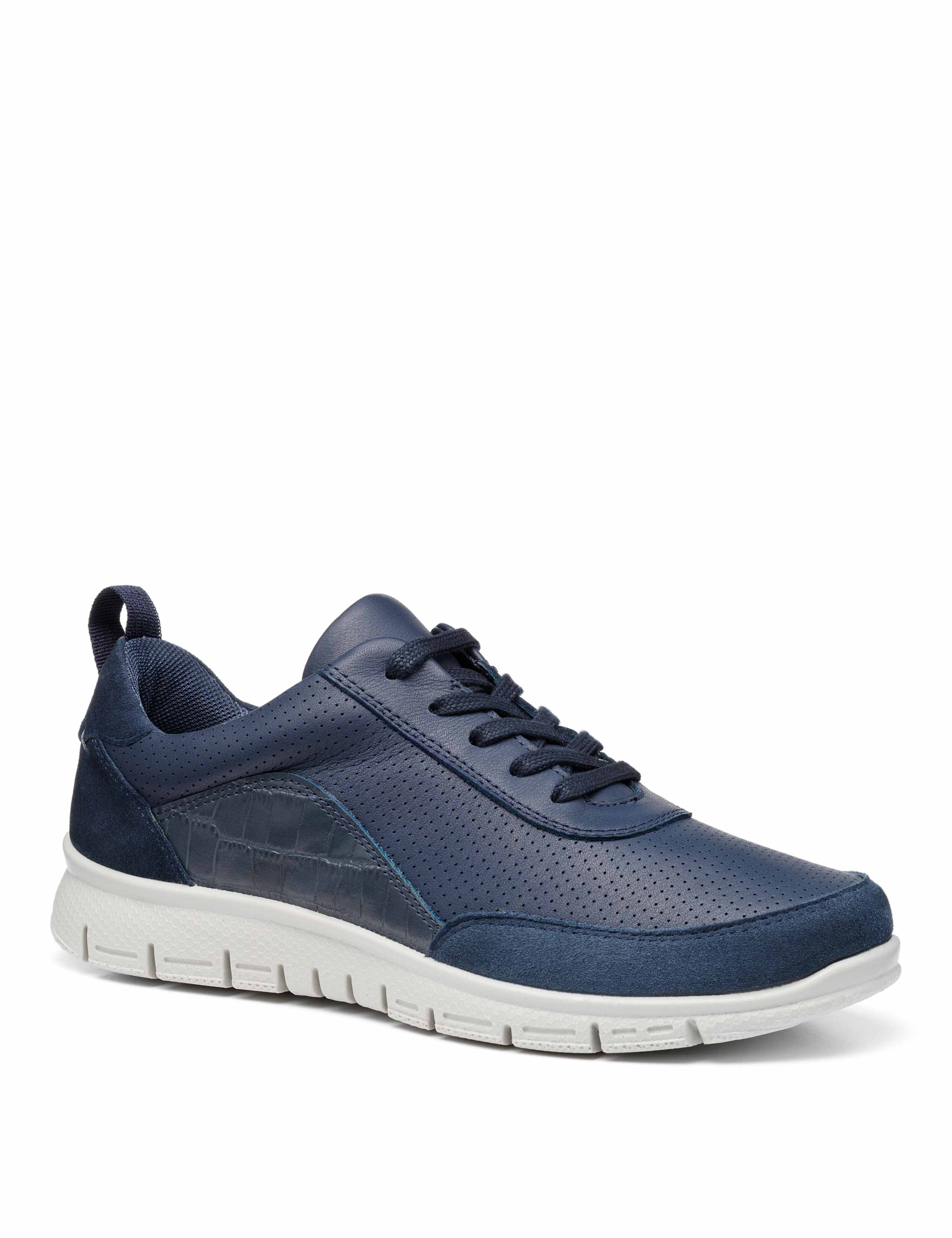Wide Fit Leather Lace Up Trainers 2 of 4