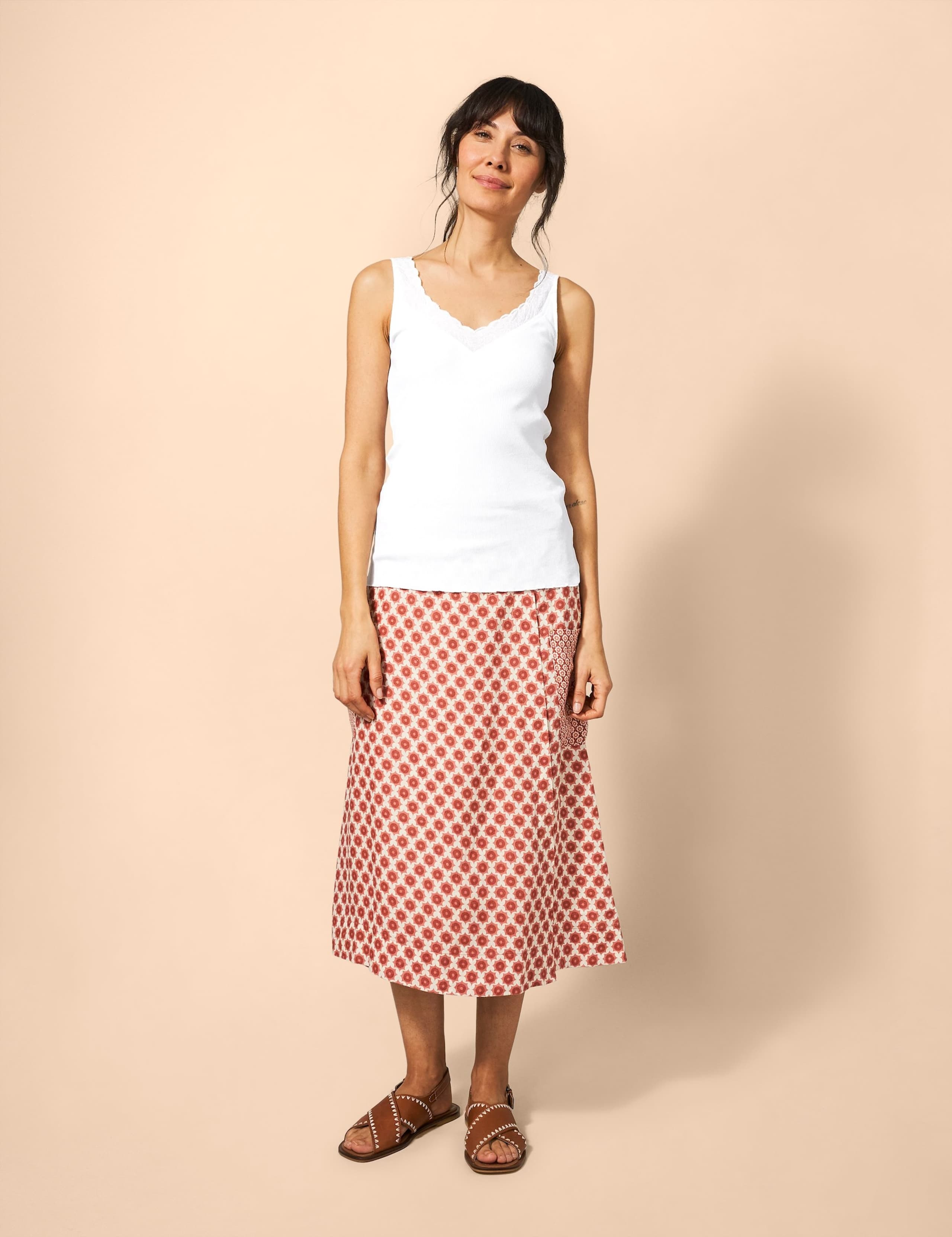 Pure Cotton V-Neck Lace Detail Vest Top 5 of 6