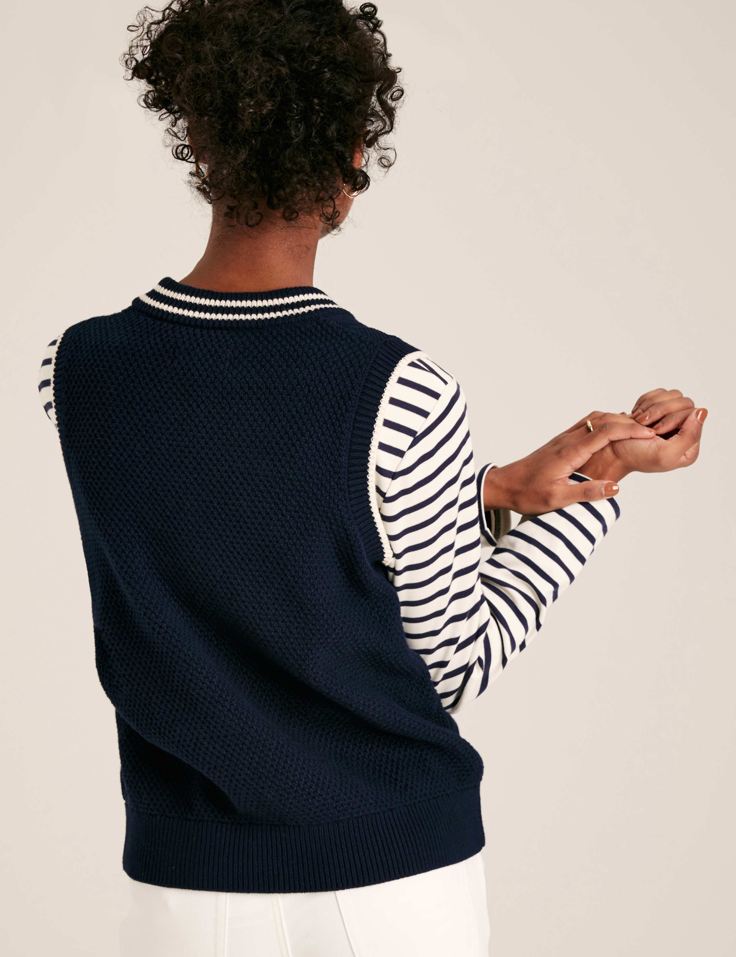 Pure Cotton Cable Knit V-Neck Vest 4 of 6