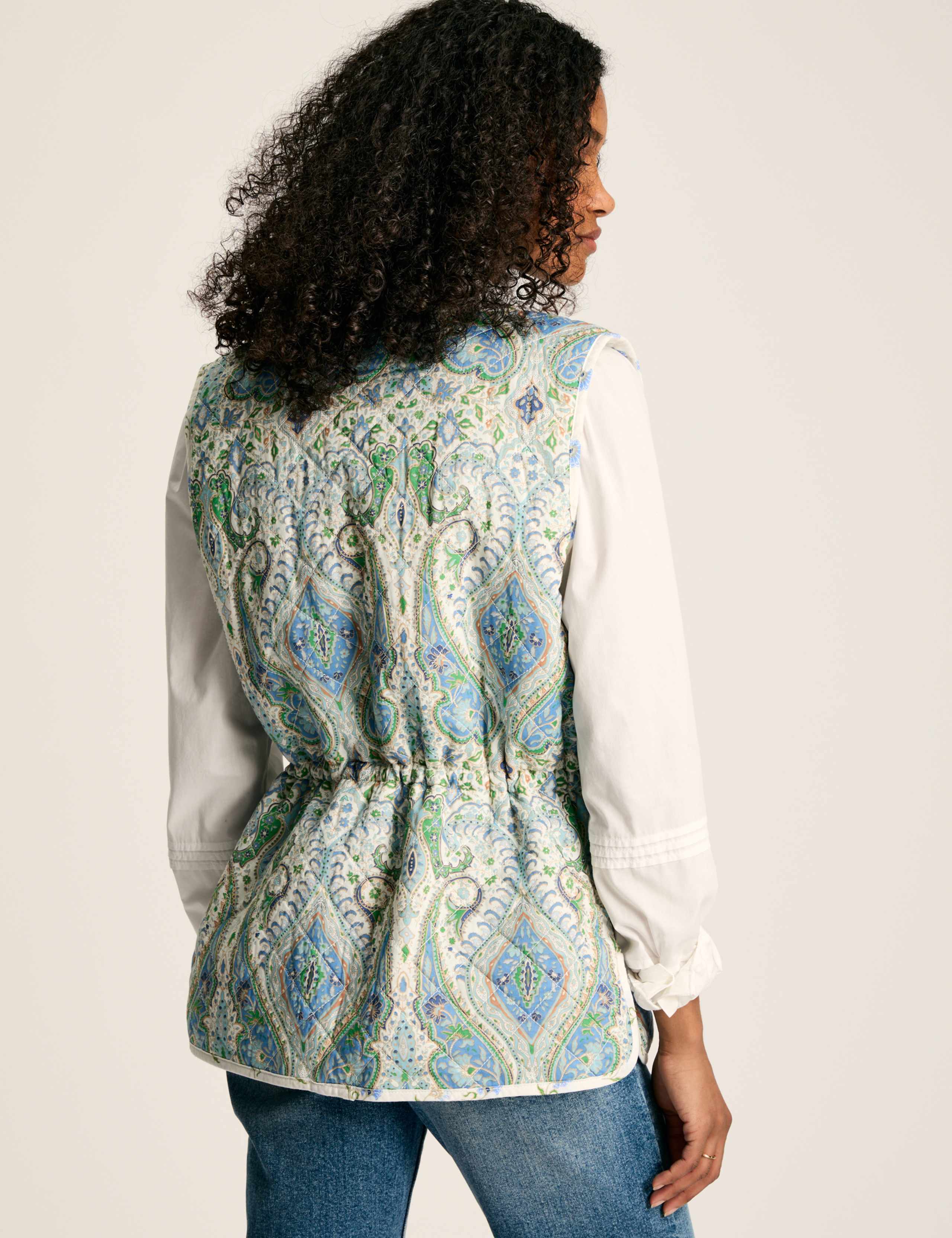 Pure Cotton Printed Quilted Waisted Gilet 3 of 7