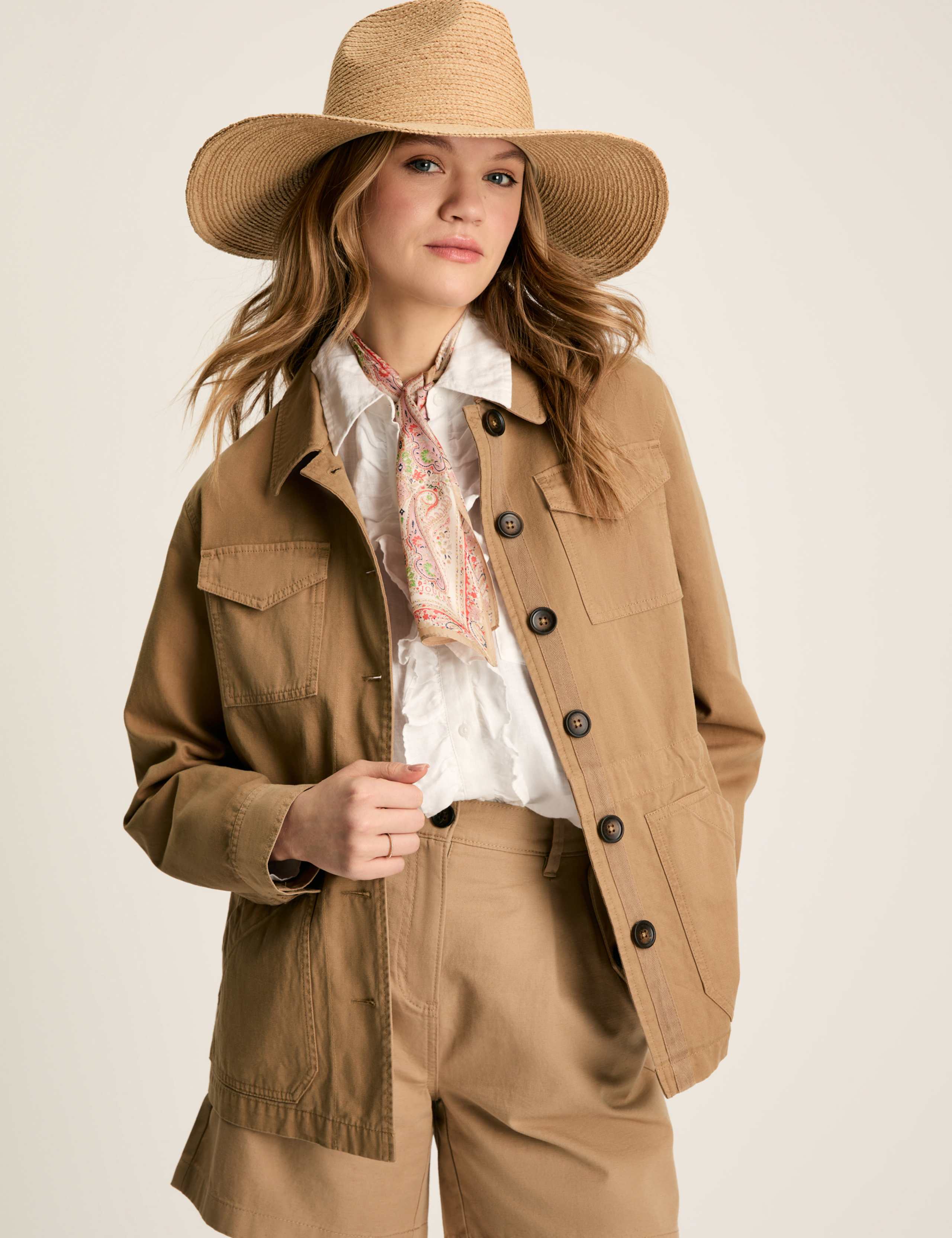 Cotton Rich Collared Jacket with Linen 7 of 10