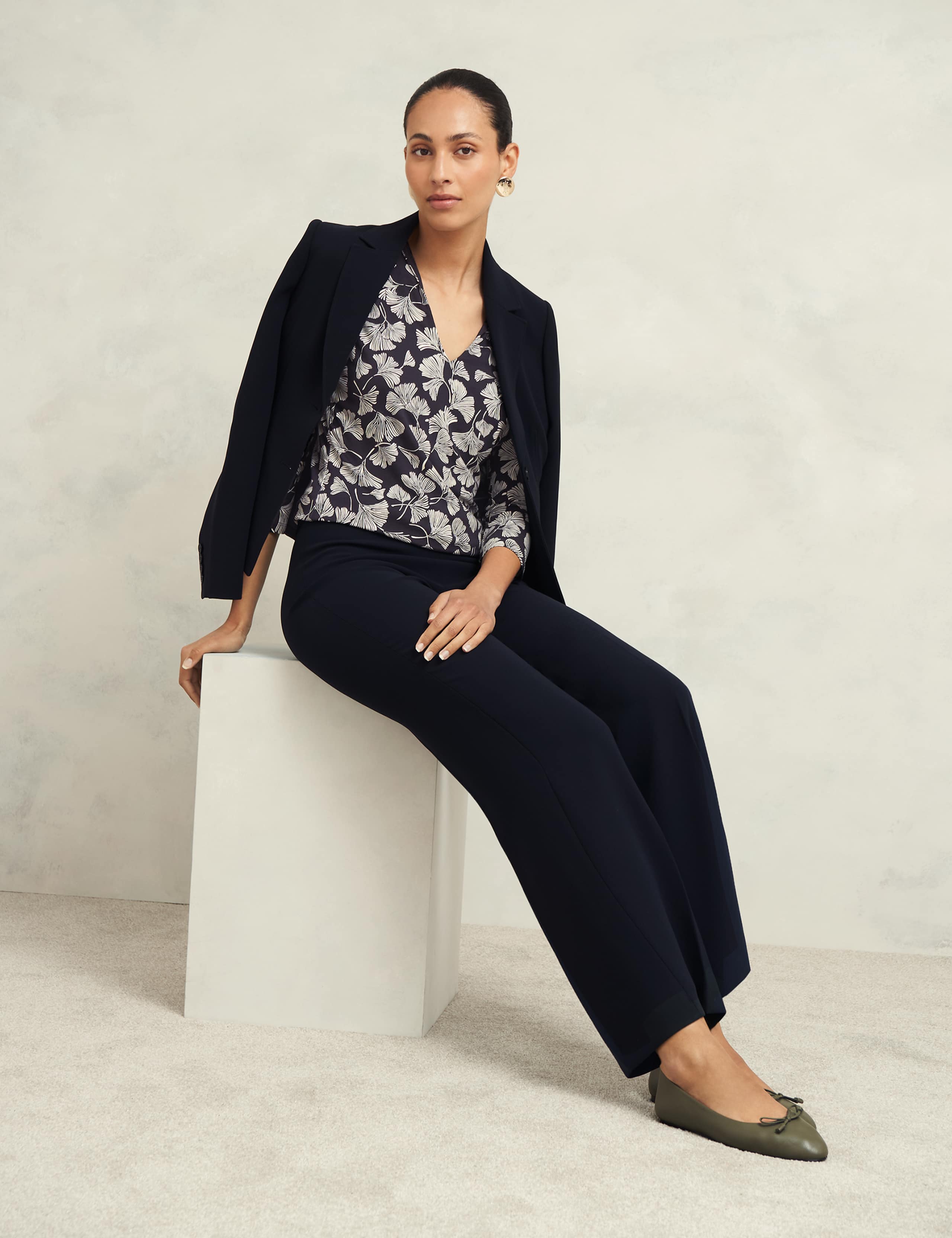 Leather Bow Flat Ballet Pumps 3 of 6