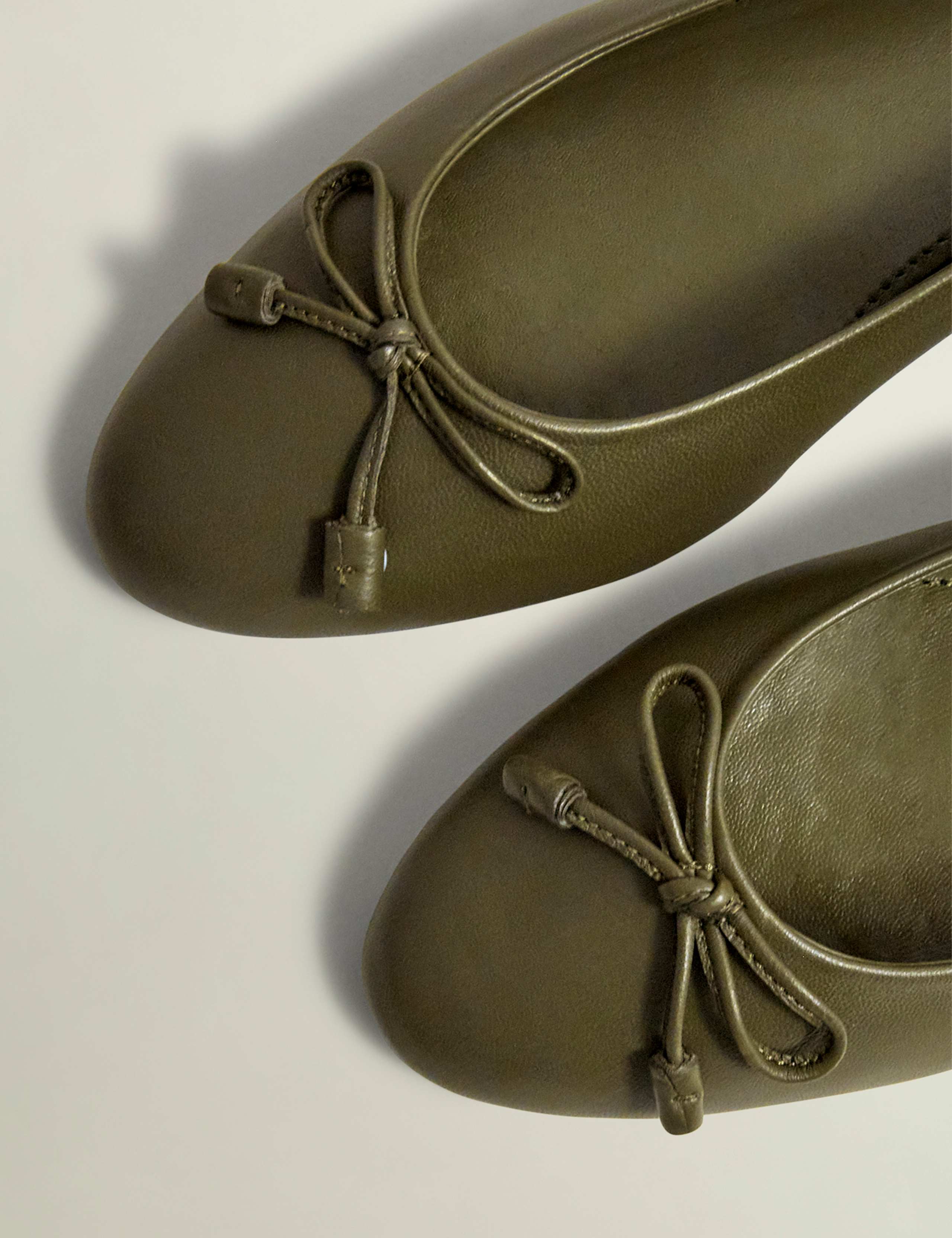 Leather Bow Flat Ballet Pumps 6 of 6