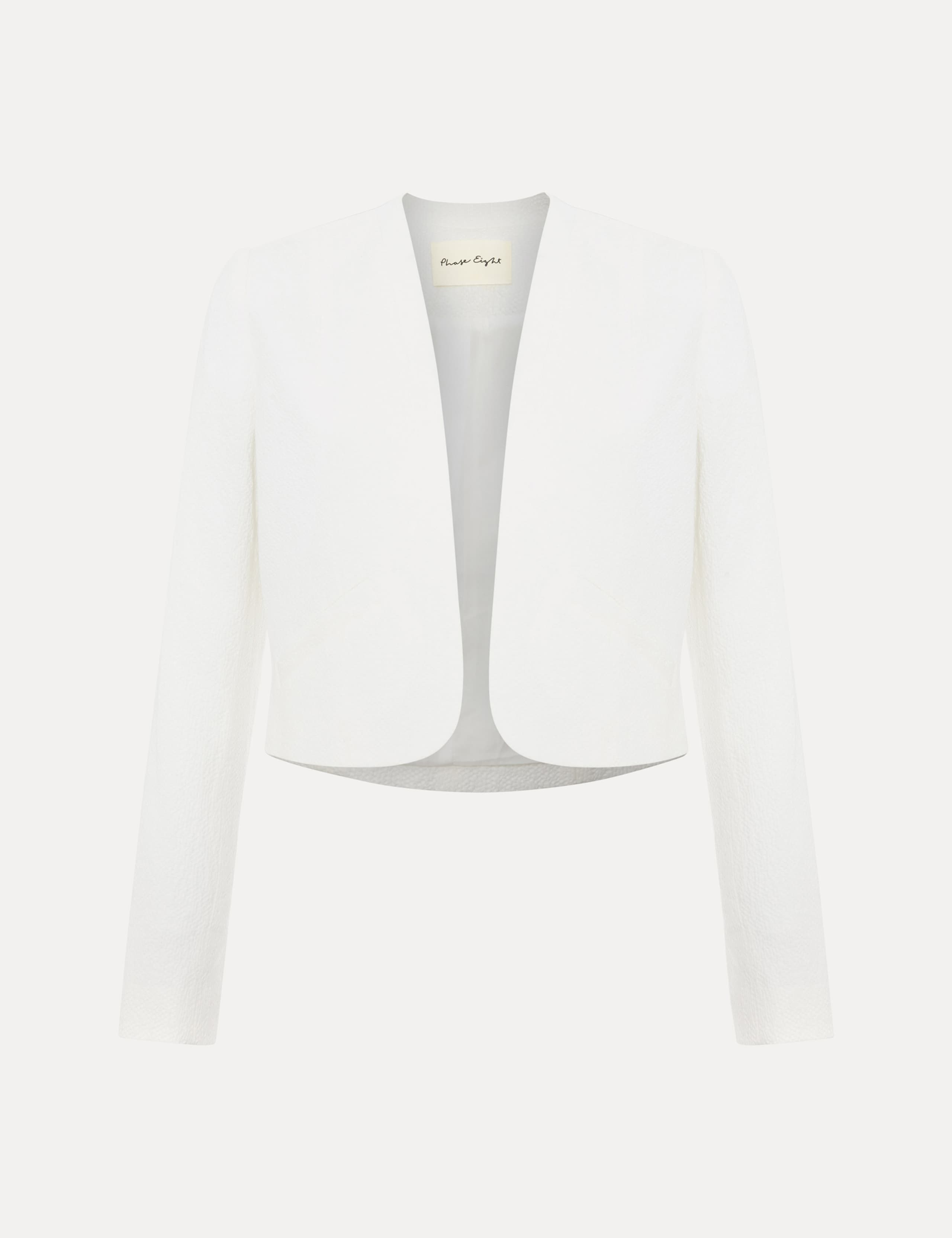 Pure Cotton Collarless Cropped Jacket 2 of 5