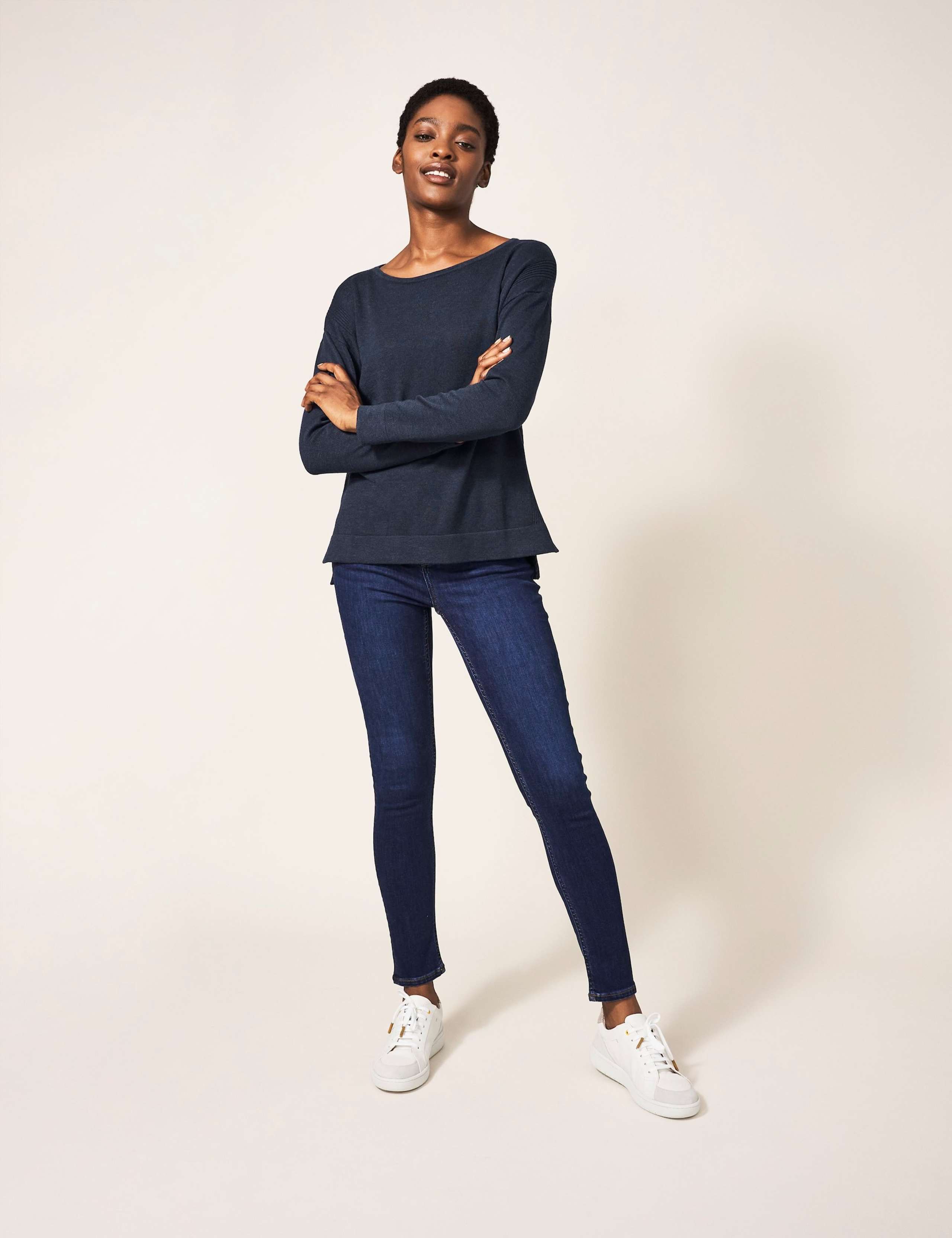 Cotton Rich Textured Crew Neck Jumper 3 of 7