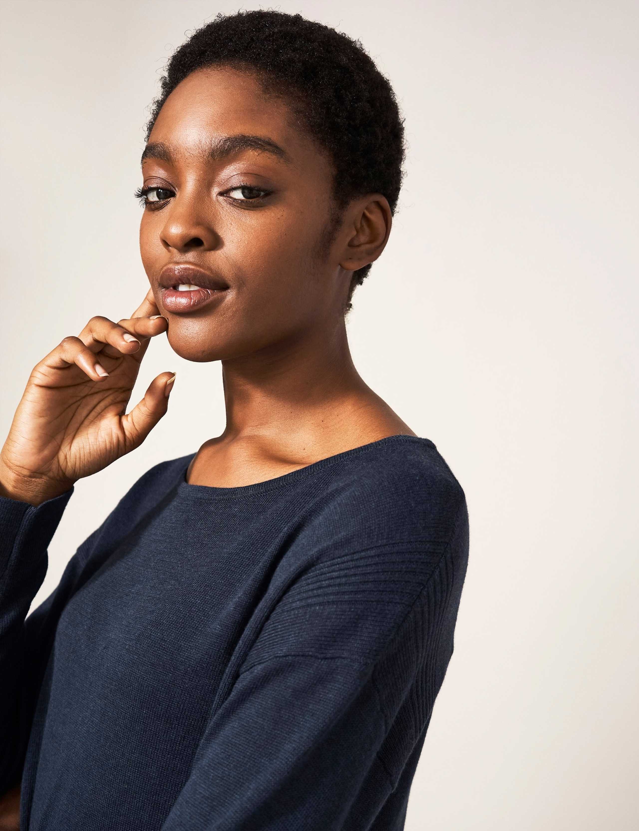 Cotton Rich Textured Crew Neck Jumper 5 of 7