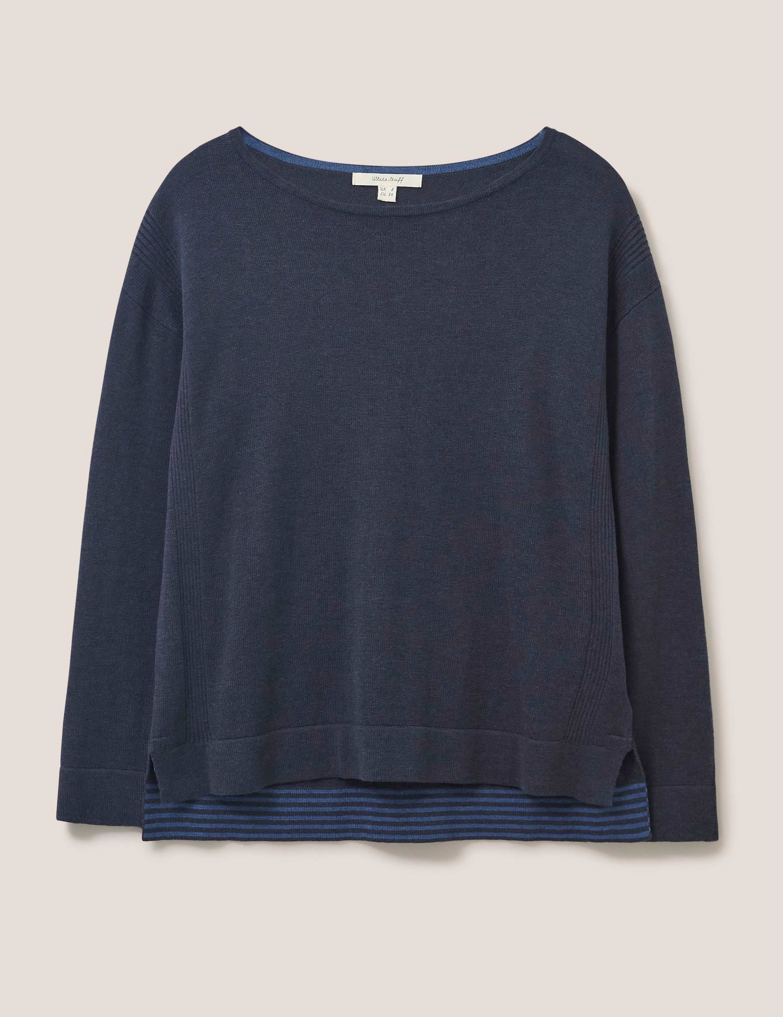 Cotton Rich Textured Crew Neck Jumper 2 of 7