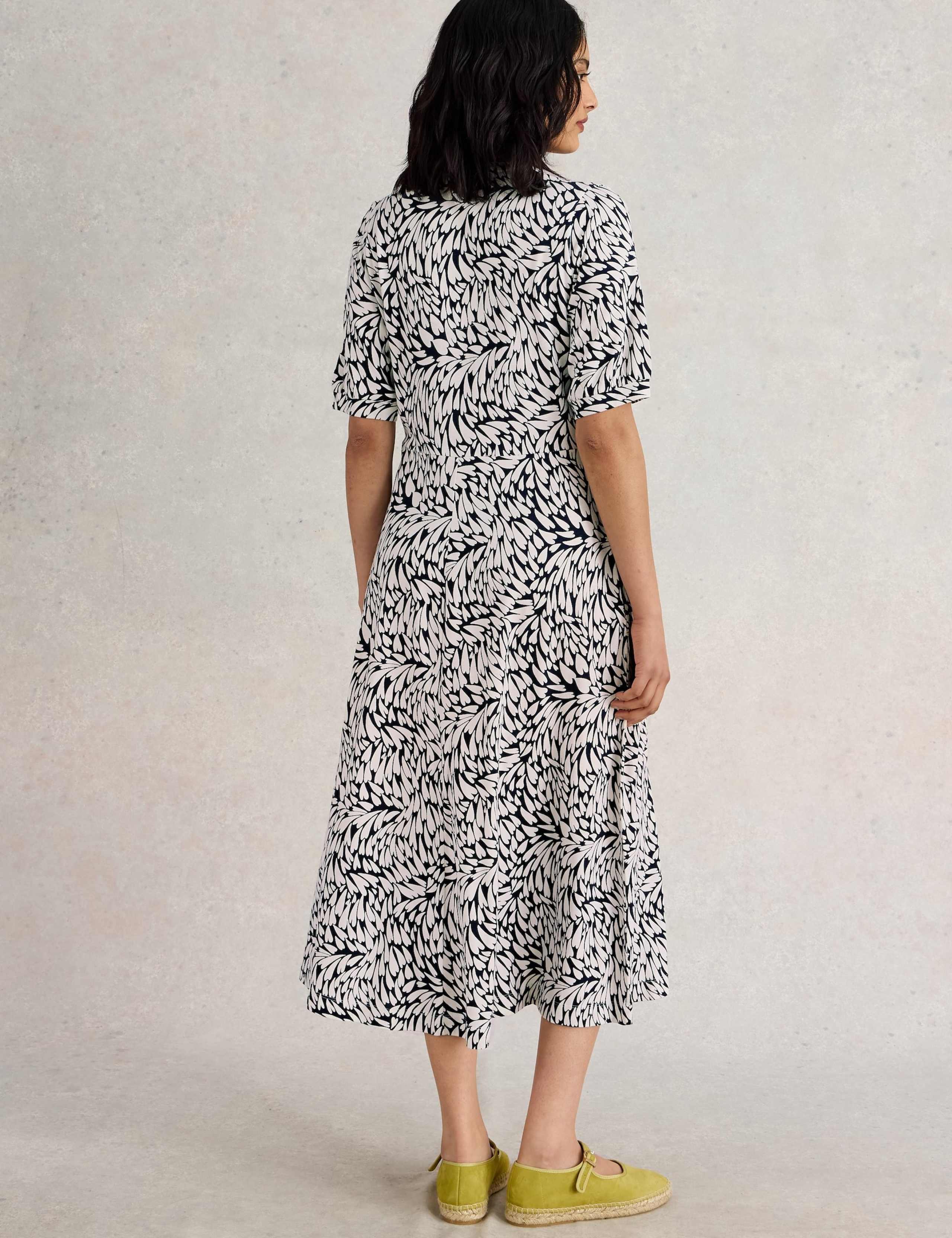 Jersey Printed V-Neck Midi Tea Dress 3 of 6