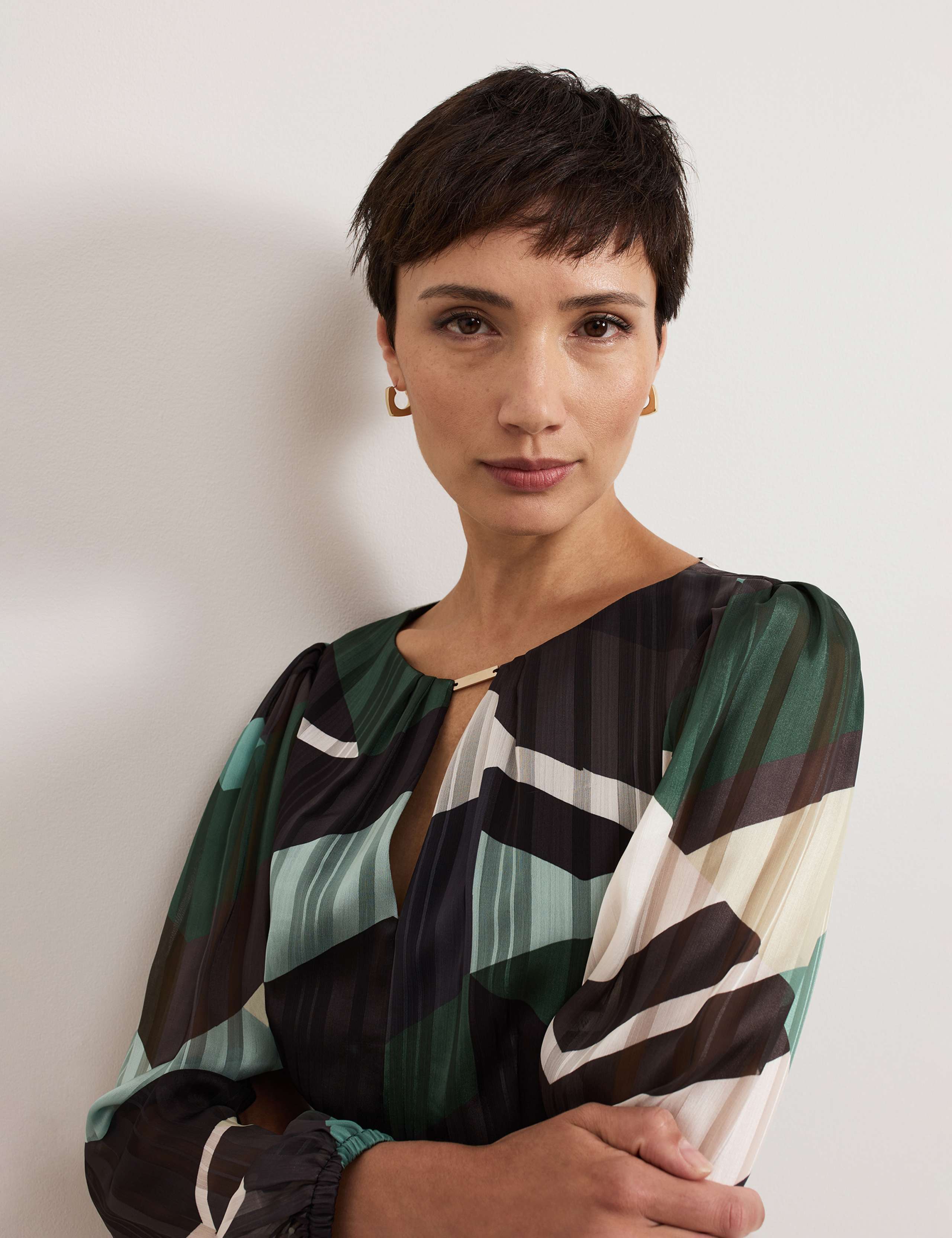 Abstract Print Midaxi Waisted Dress 5 of 8