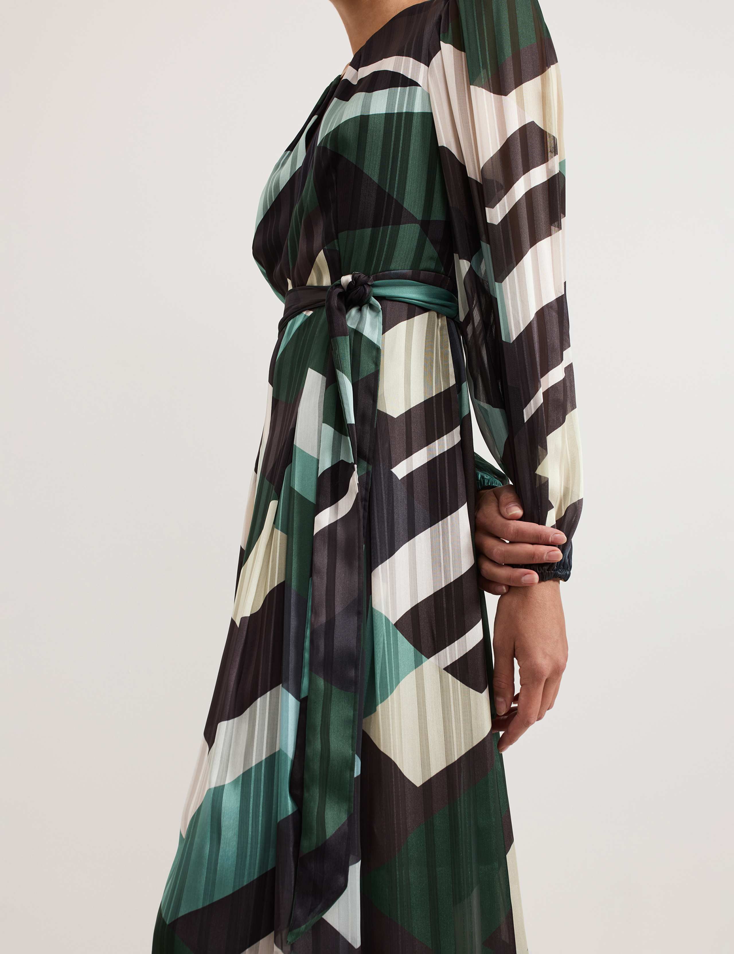 Abstract Print Midaxi Waisted Dress 6 of 8