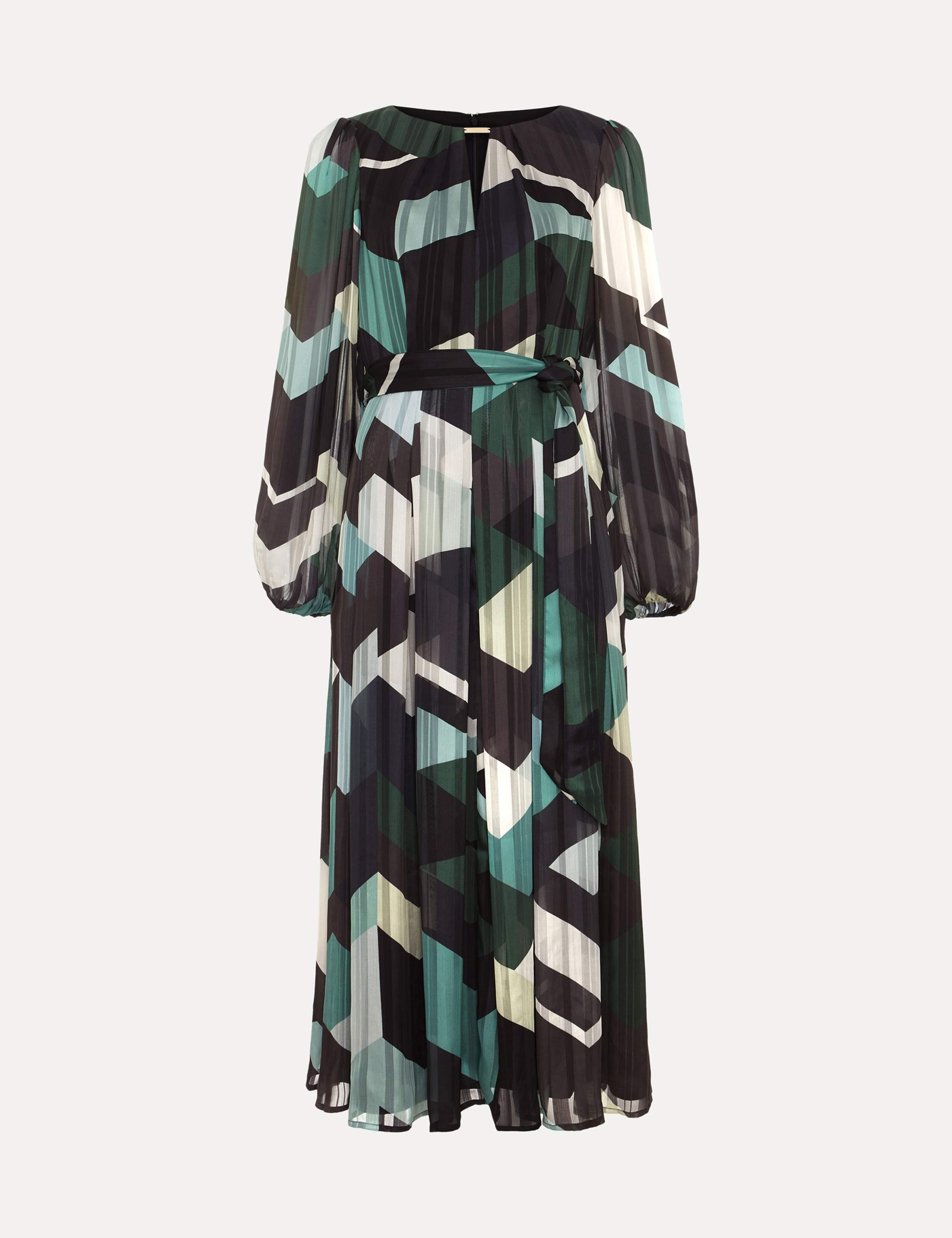 Abstract Print Midaxi Waisted Dress 2 of 8