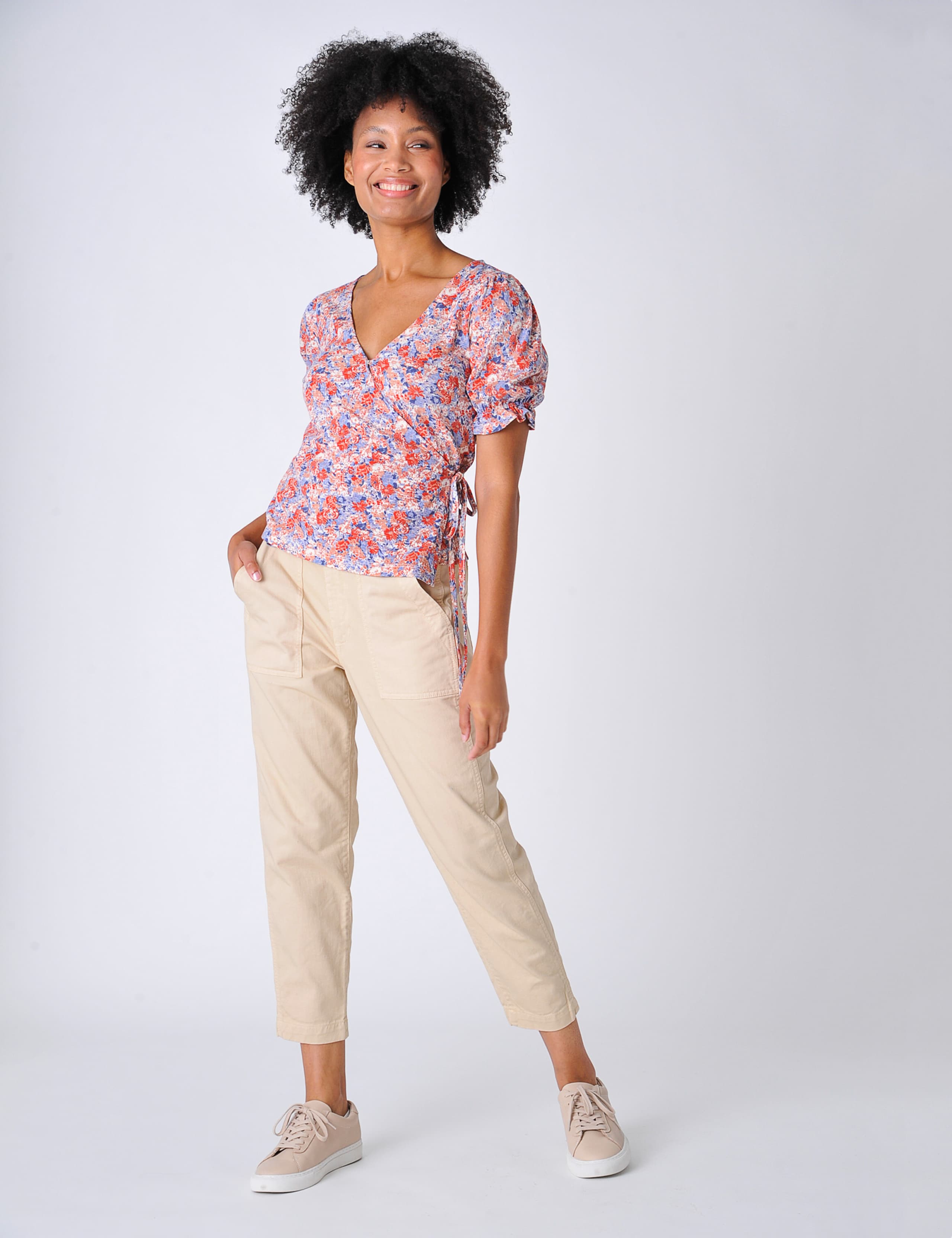 Jersey Floral Puff Sleeve Wrap Top 6 of 6