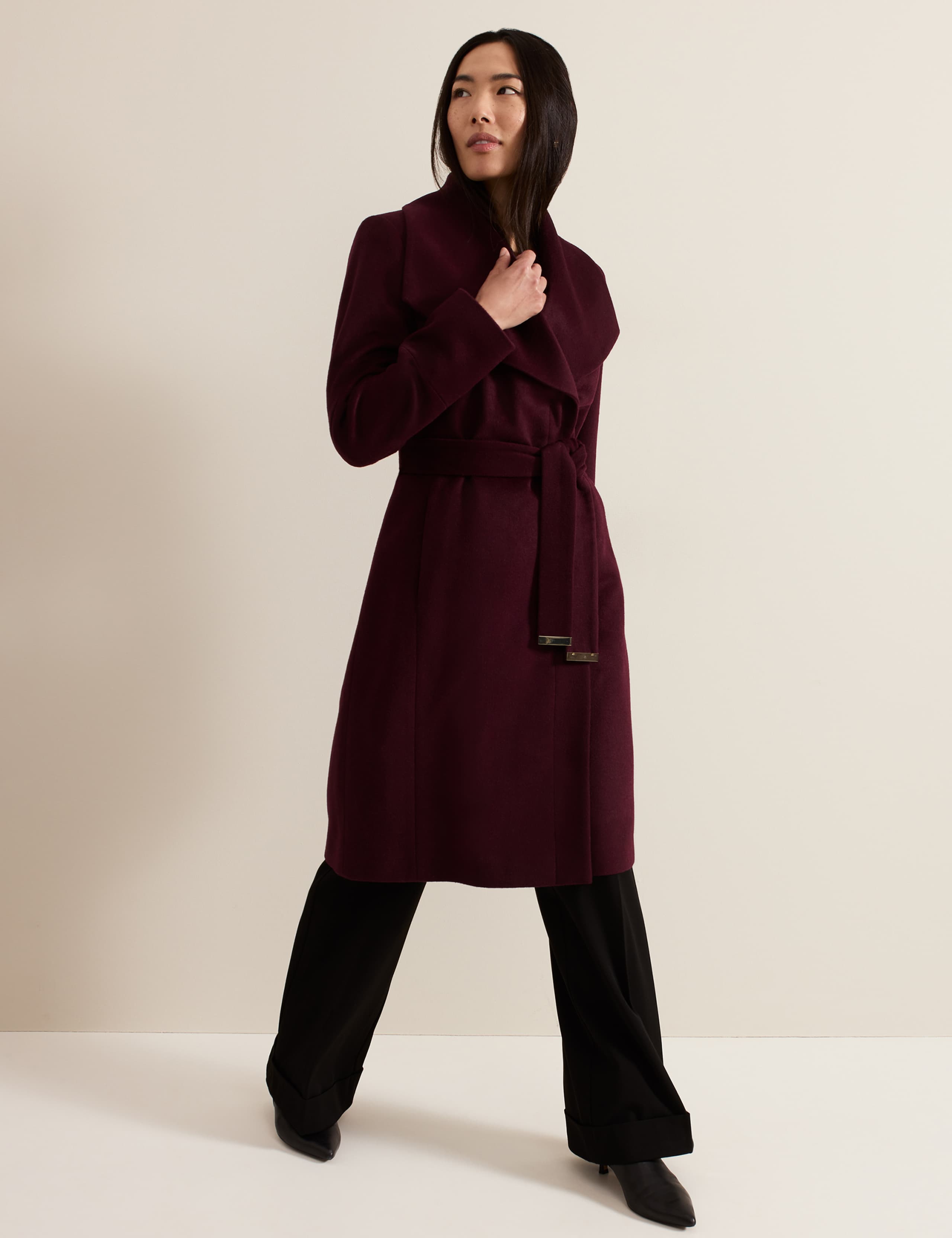 Wool Rich Belted Longline Tailored Coat 4 of 10