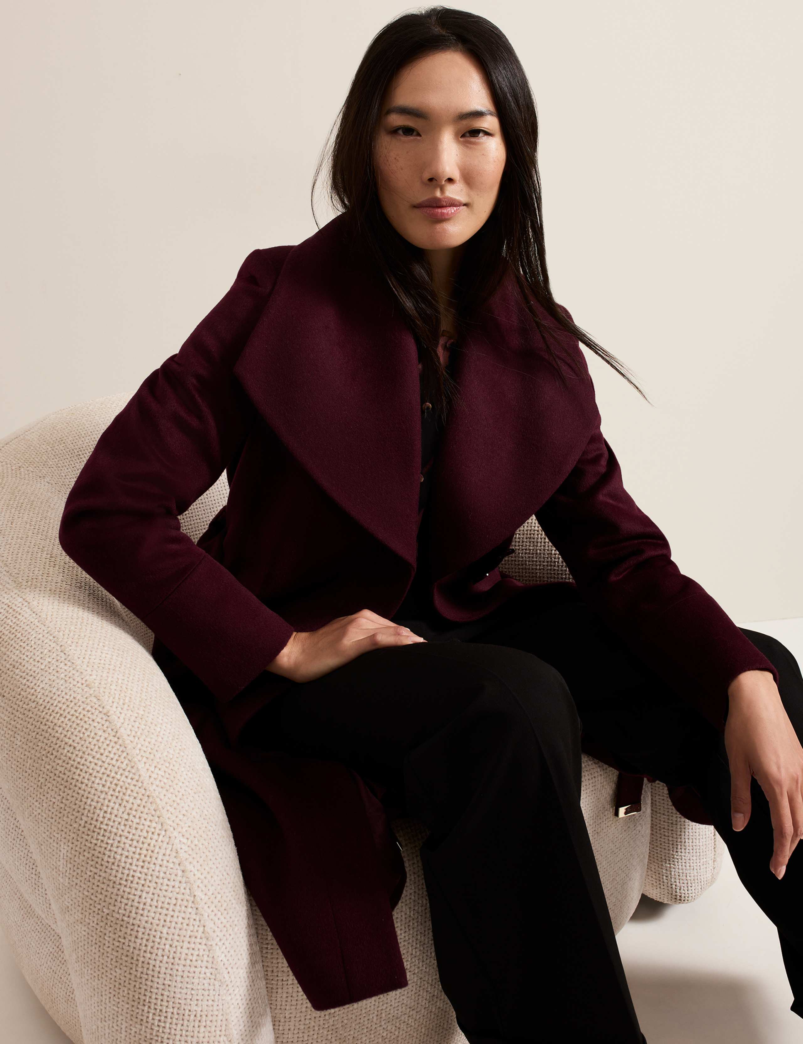 Wool Rich Belted Longline Tailored Coat 5 of 10